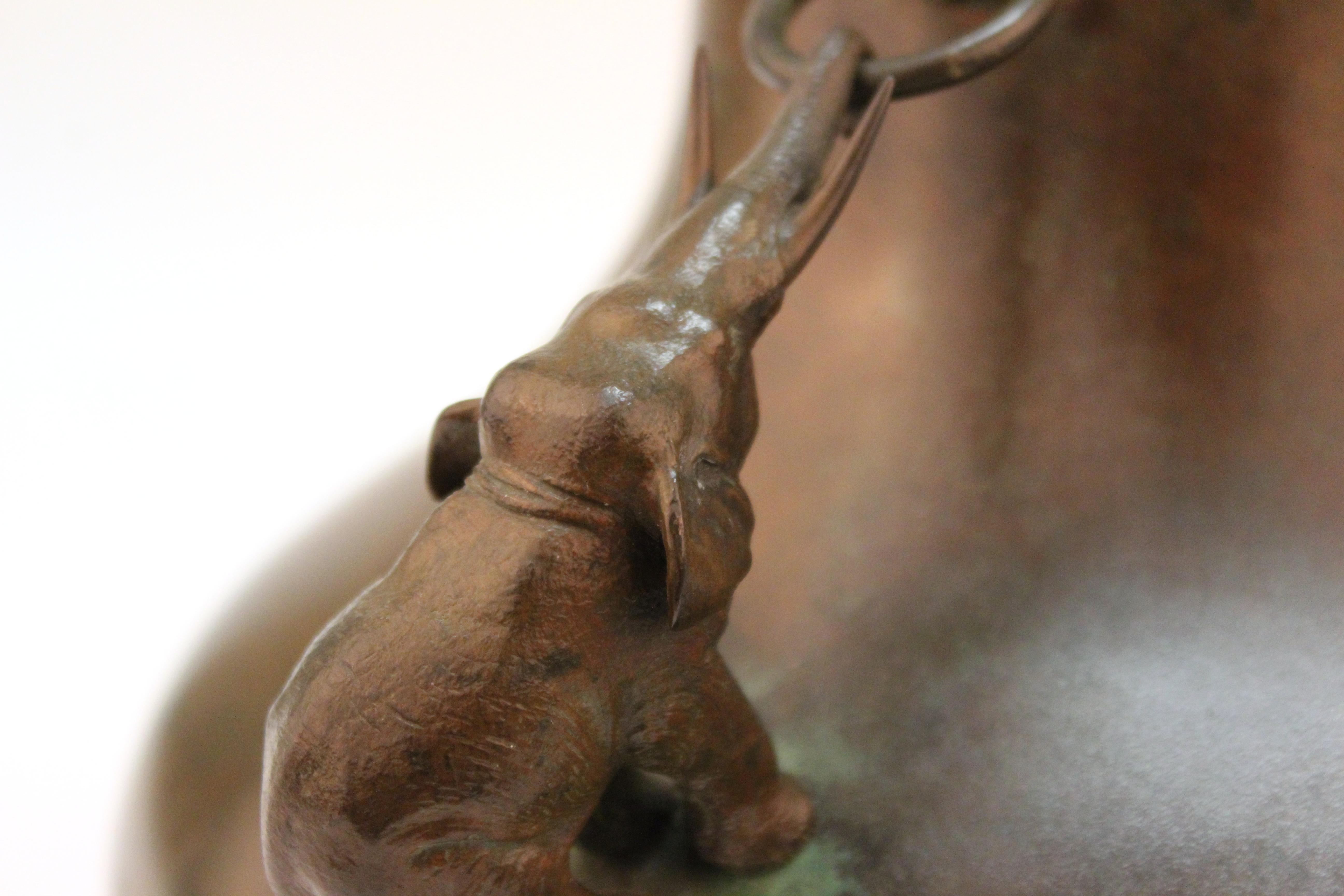 Japanese Meiji Bronze Vase with Sculpted Elephant Handles 4
