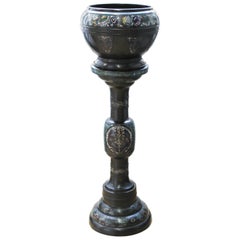 Japanese Meiji Champlevé Enamel Bronze Planter Stand