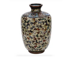 Antique Meiji Japanese Cloisonne Enamel 1000 Butterflies Vase