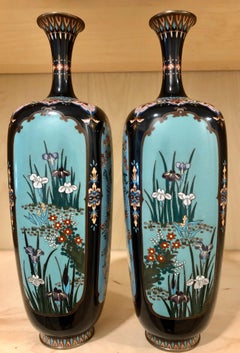Japanese Meiji Cloisonne Pair of Vases