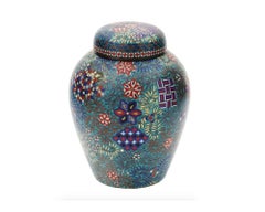 Antique Japanese Meiji Cover Cloisonne Enamel Ginger Jar
