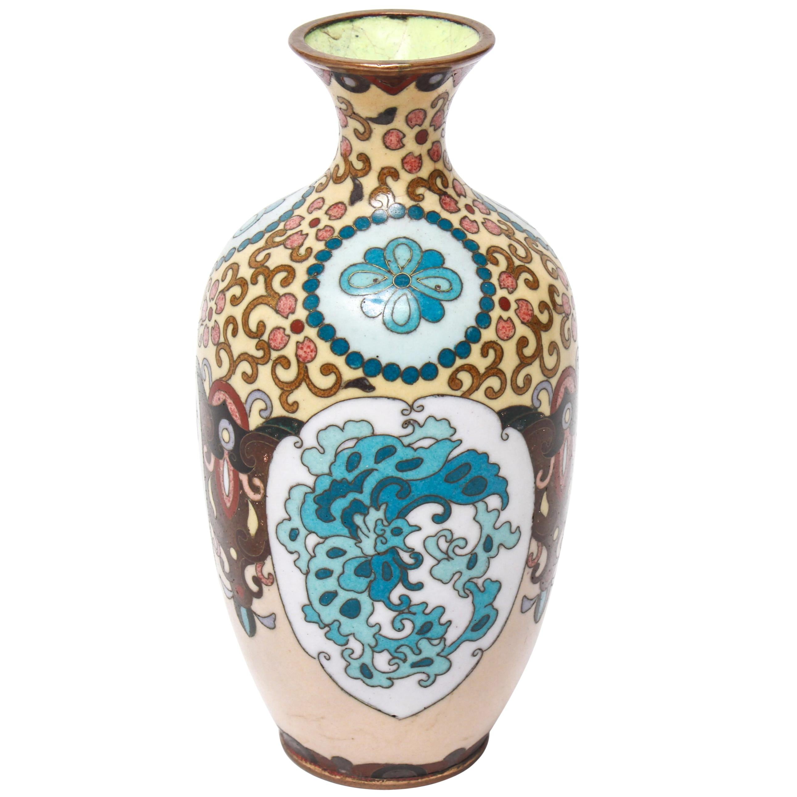 Japanese Meiji Enamel Cloisonne Bud Vase