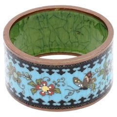 Porte-serviettes japonais en émail cloisonné de l'ère Meiji