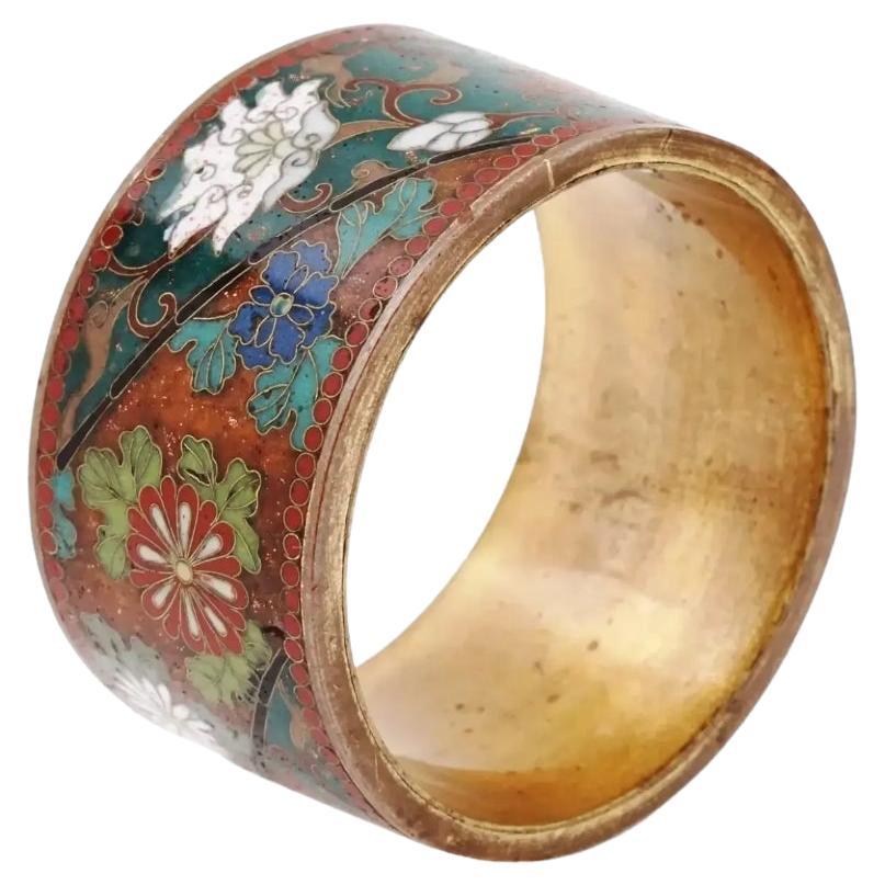 Japanese Meiji Era Cloisonne Enamel Napking Ring For Sale