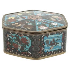 Japanese Meiji Era Cloisonne Enamel Trinket Box