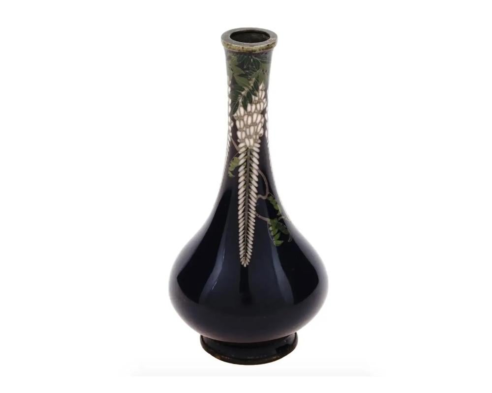 Cloissoné Japanese Meiji Era Cloisonne Enamel Vase Signed For Sale