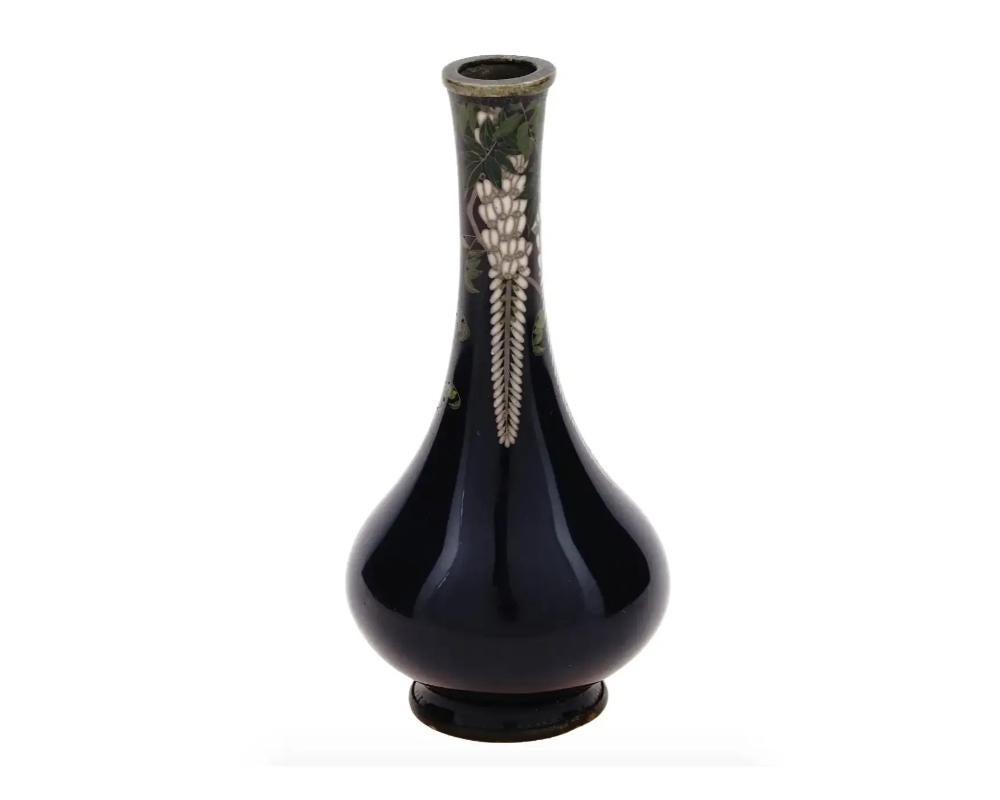 20th Century Japanese Meiji Era Cloisonne Enamel Vase Signed For Sale