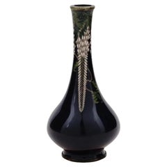 Antique Japanese Meiji Era Cloisonne Enamel Vase Signed