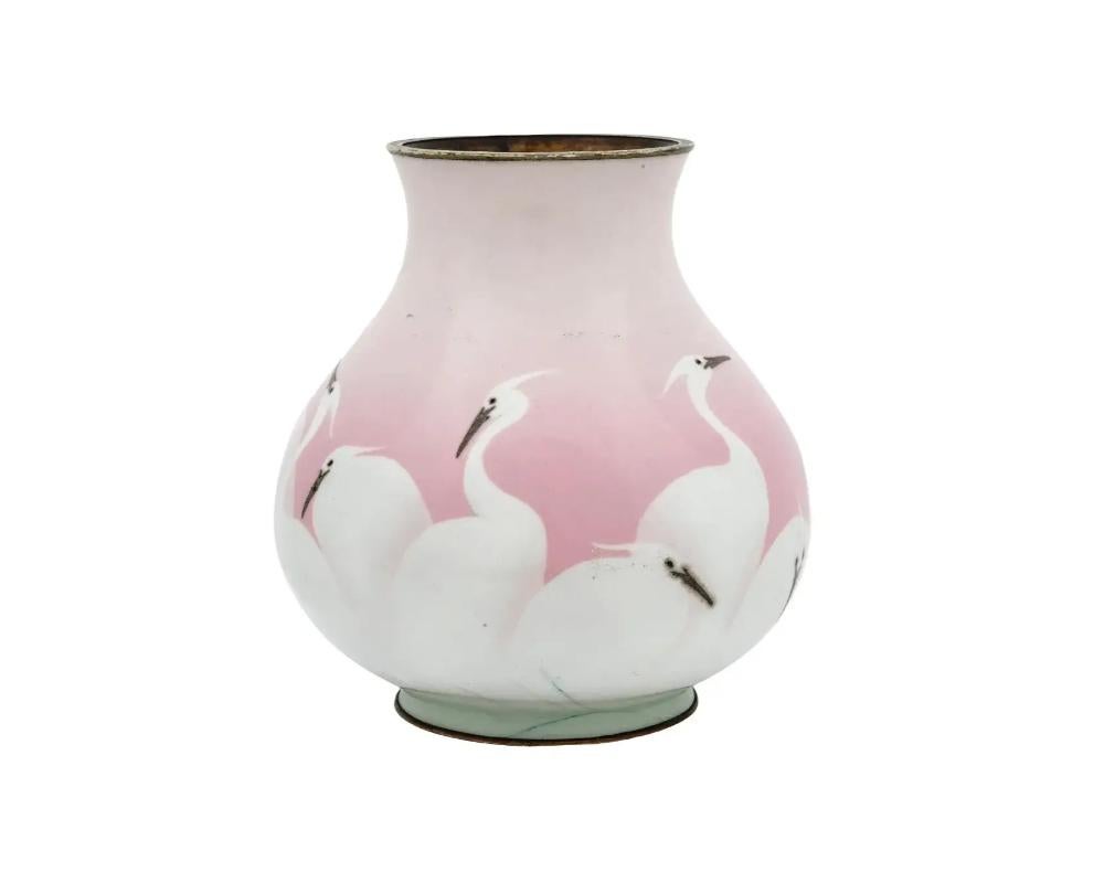 Cloissoné Japanese Meiji Era Wireless Cloisonne Enamel Vase For Sale