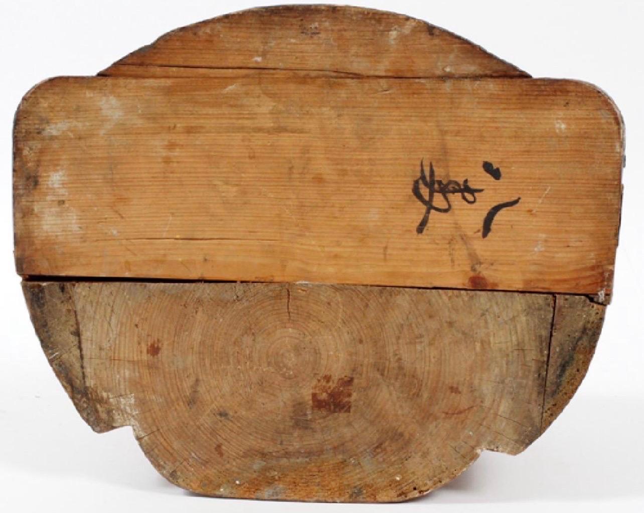 Japanese Meiji Era Wooden Figure with Polychrome Decoration im Angebot 2