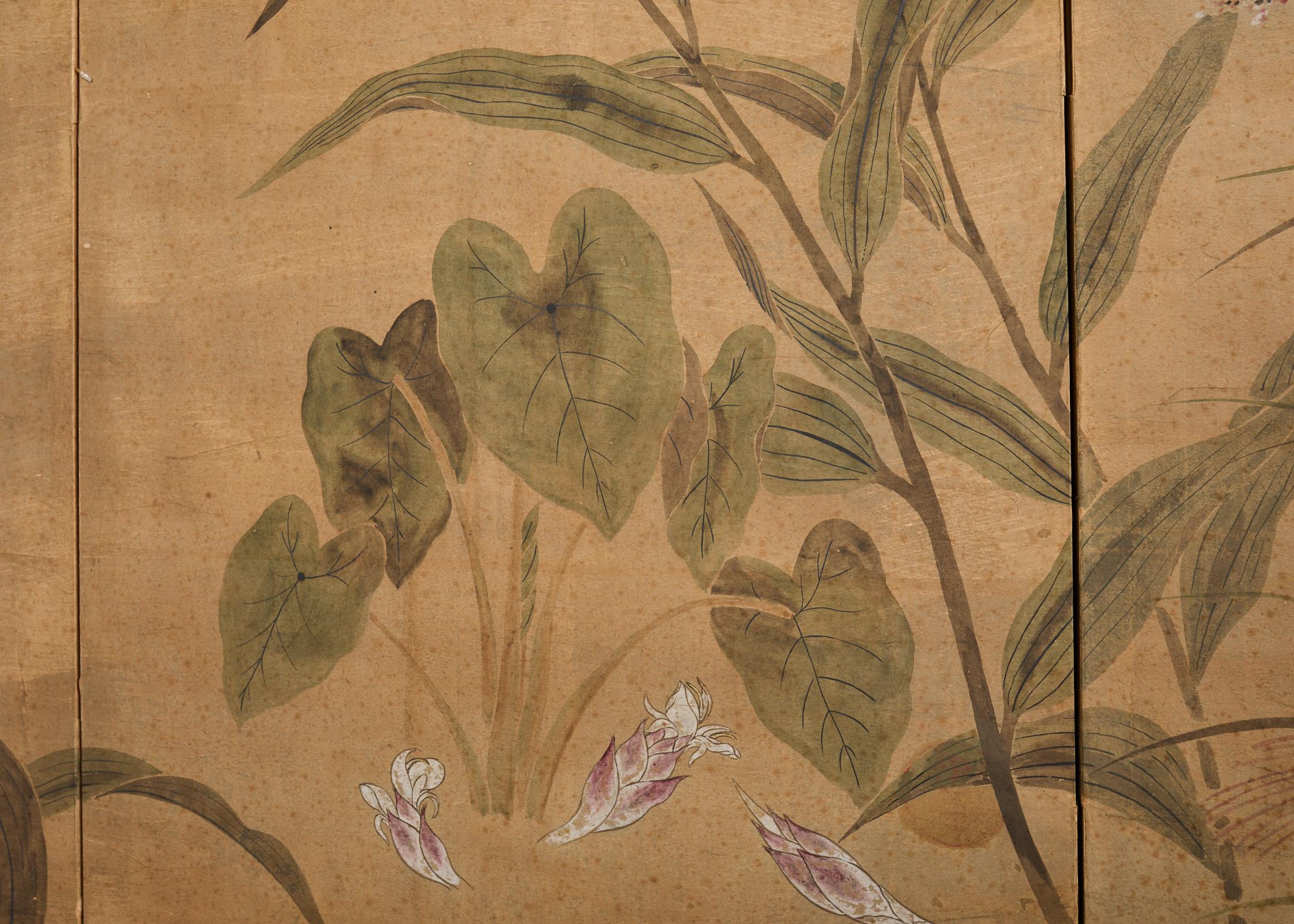 Japanese Meiji Four Panel Screen After Tawaraya Sotatsu 7