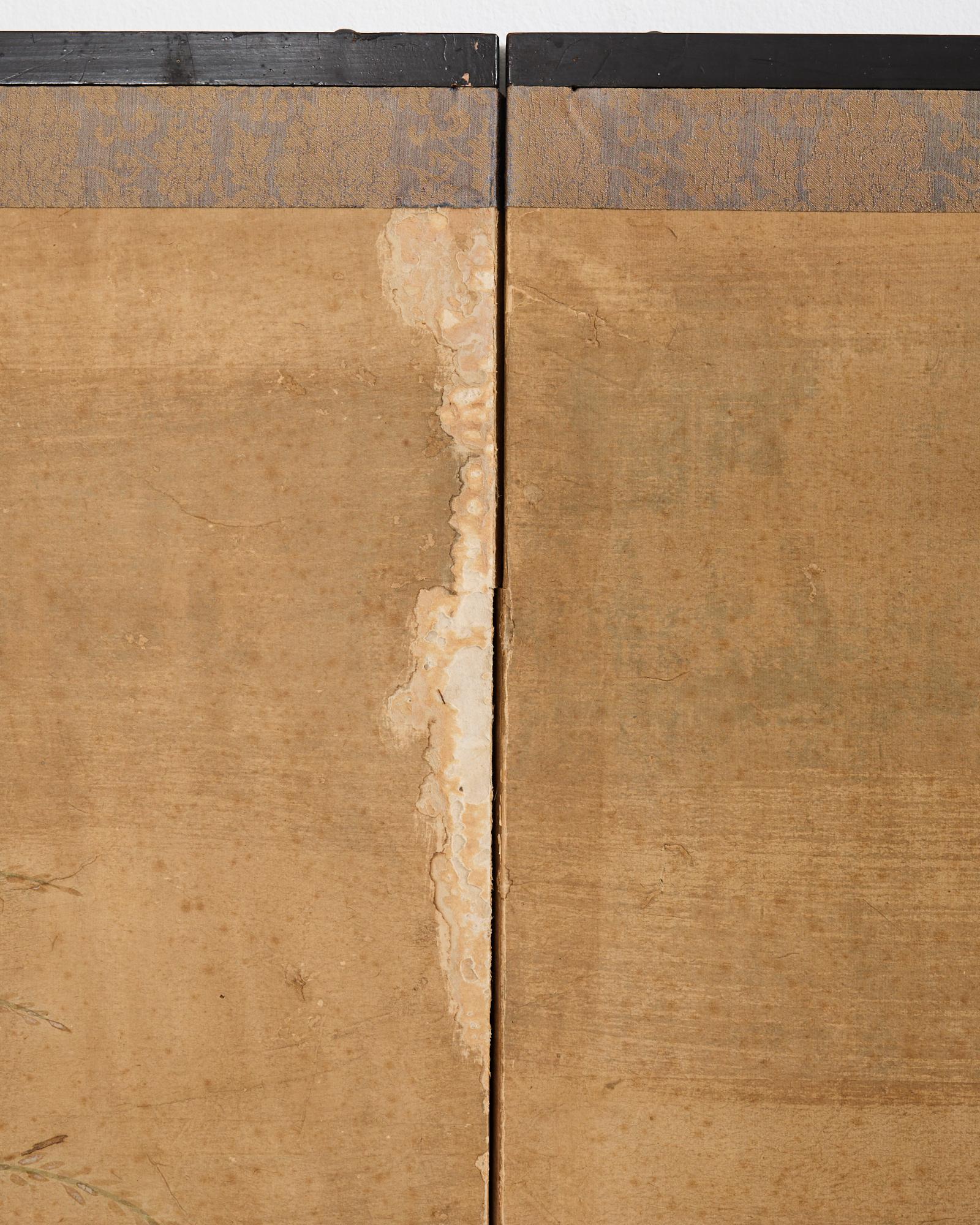 Japanese Meiji Four Panel Screen After Tawaraya Sotatsu 8