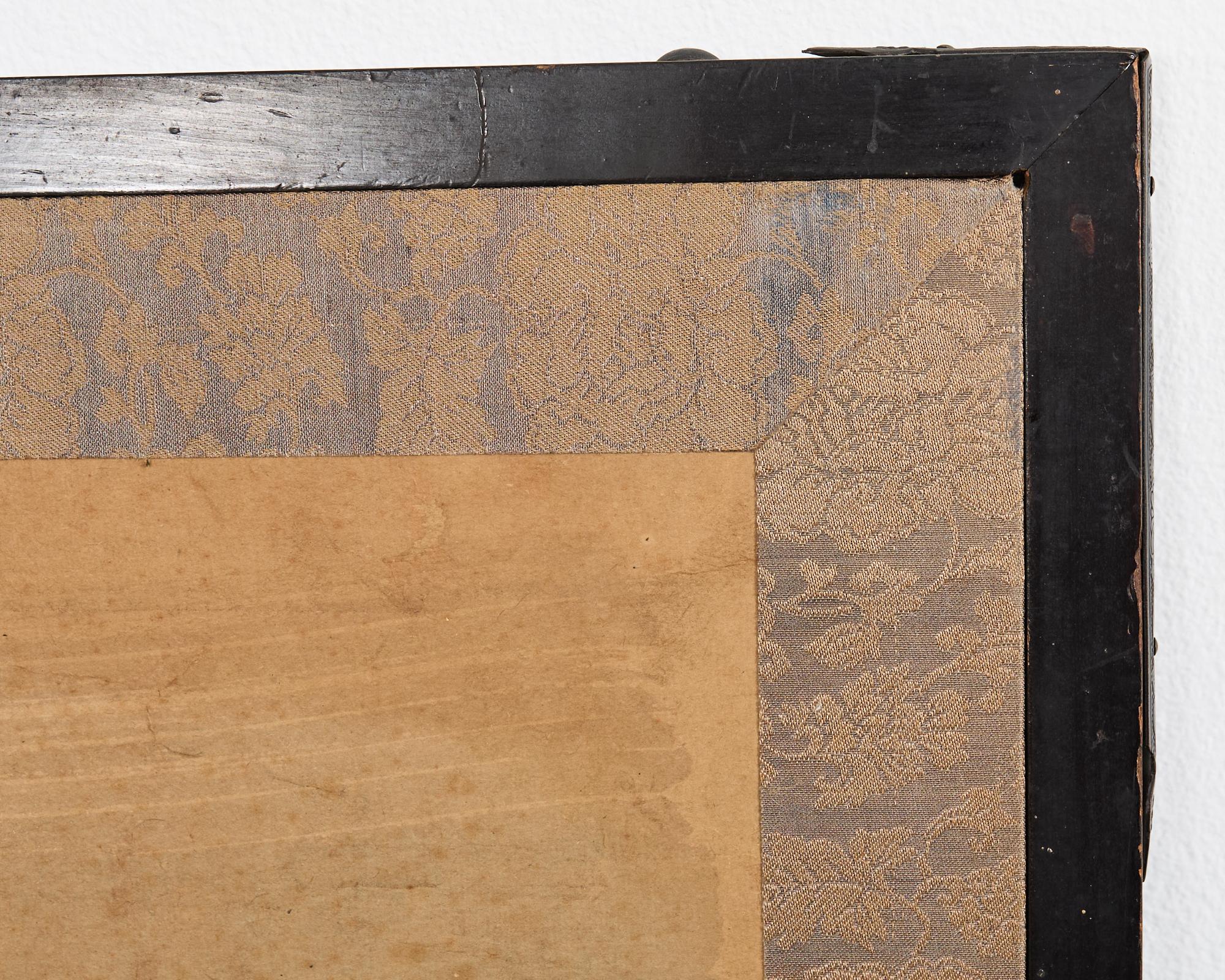 Japanese Meiji Four Panel Screen After Tawaraya Sotatsu 9