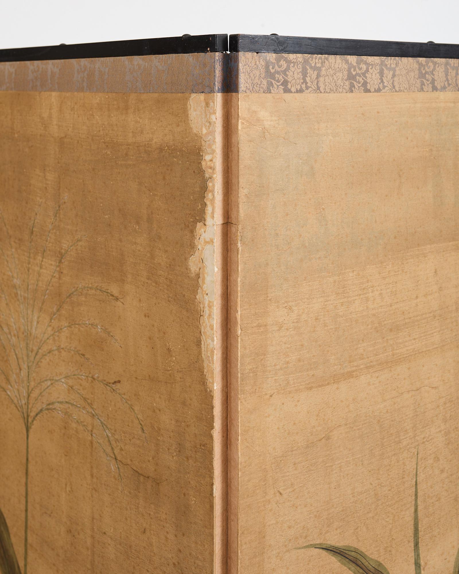 Japanese Meiji Four Panel Screen After Tawaraya Sotatsu 11