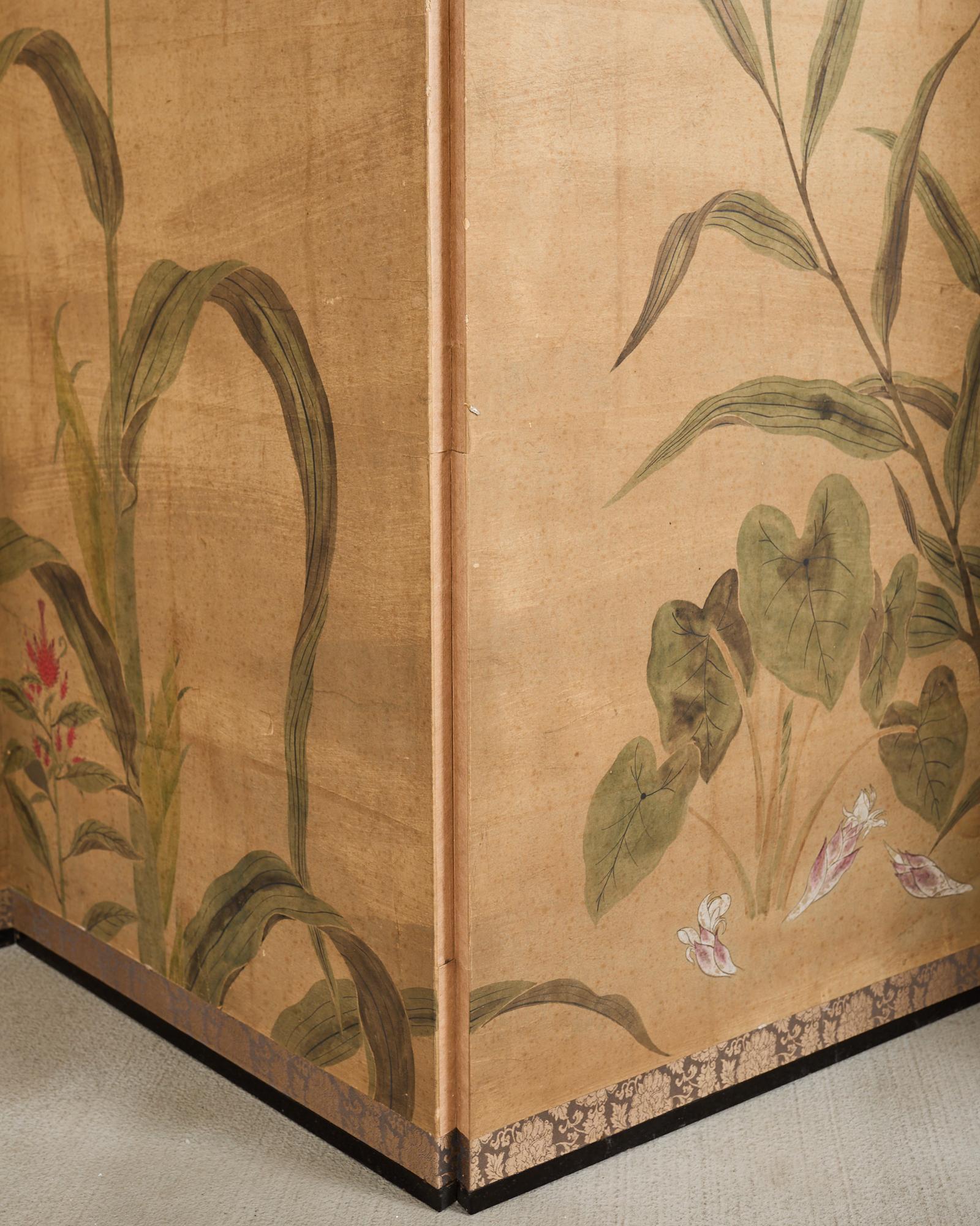 Japanese Meiji Four Panel Screen After Tawaraya Sotatsu 12