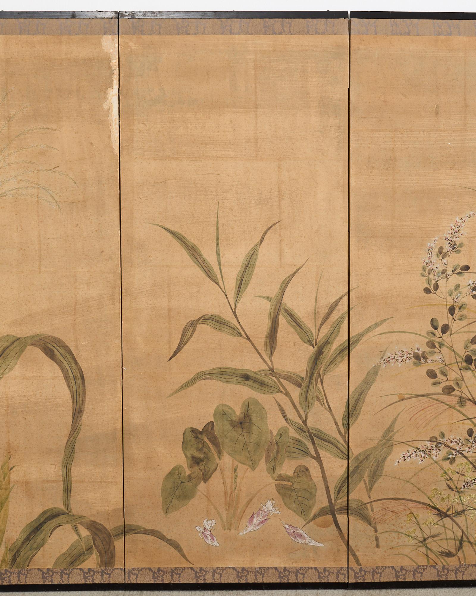 Japanese Meiji Four Panel Screen After Tawaraya Sotatsu In Distressed Condition In Rio Vista, CA