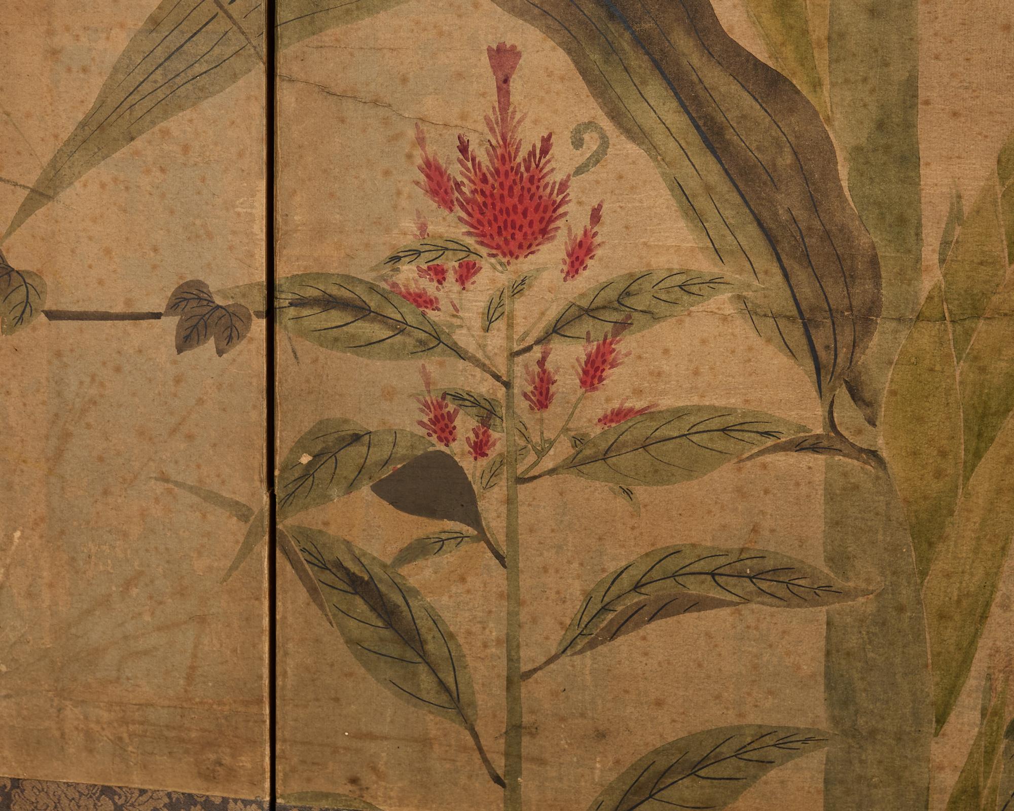 Japanese Meiji Four Panel Screen After Tawaraya Sotatsu 3