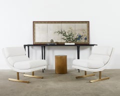 Japanese Meiji Four Panel Screen Flowering Grasses of Autumn