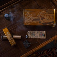 Japanese Meiji Gilt Lacquer Writing Desk & Poem Box