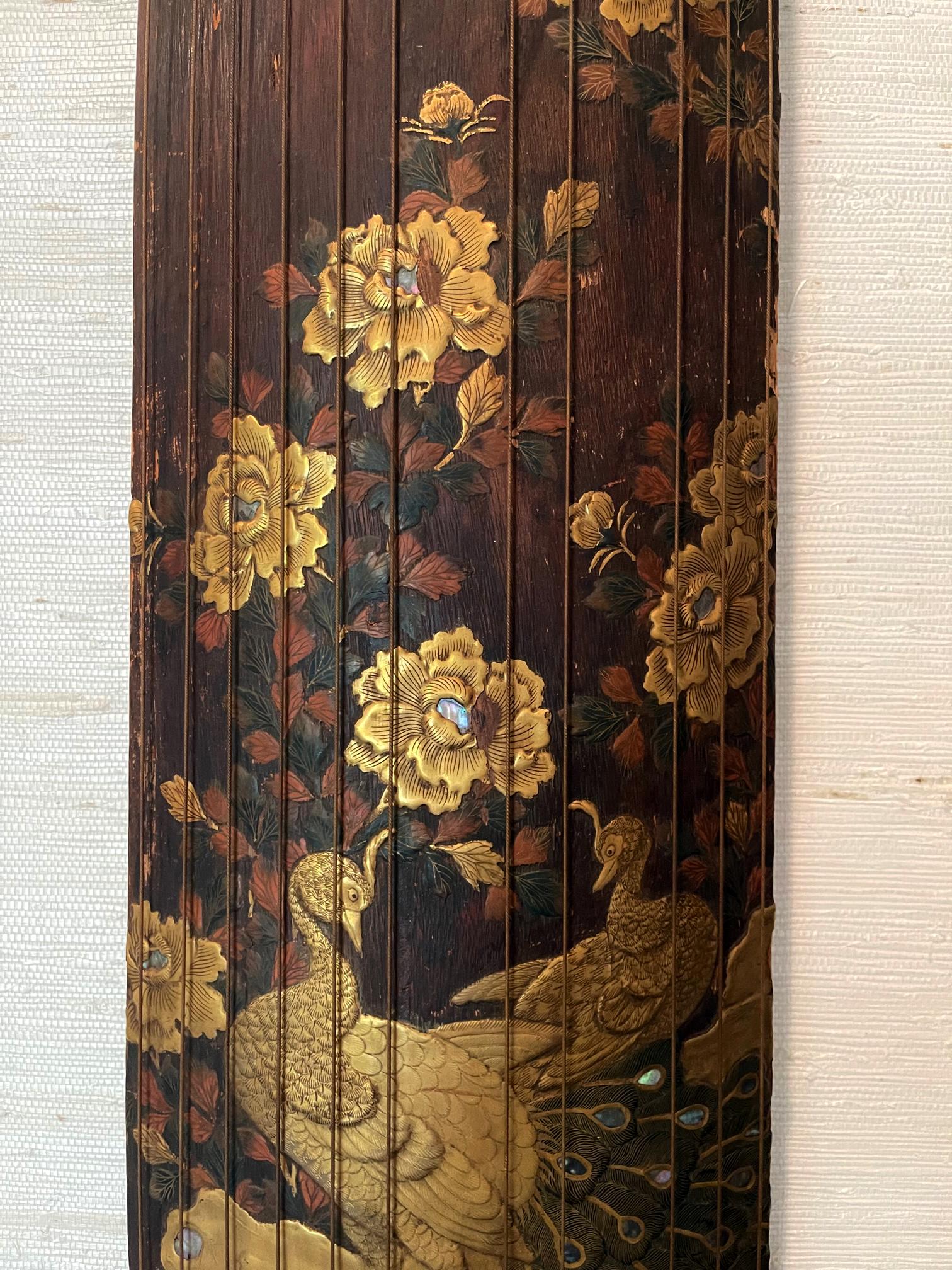 Japonisme Japanese Meiji Han Koto with Maki-e Lacquer Decoration For Sale
