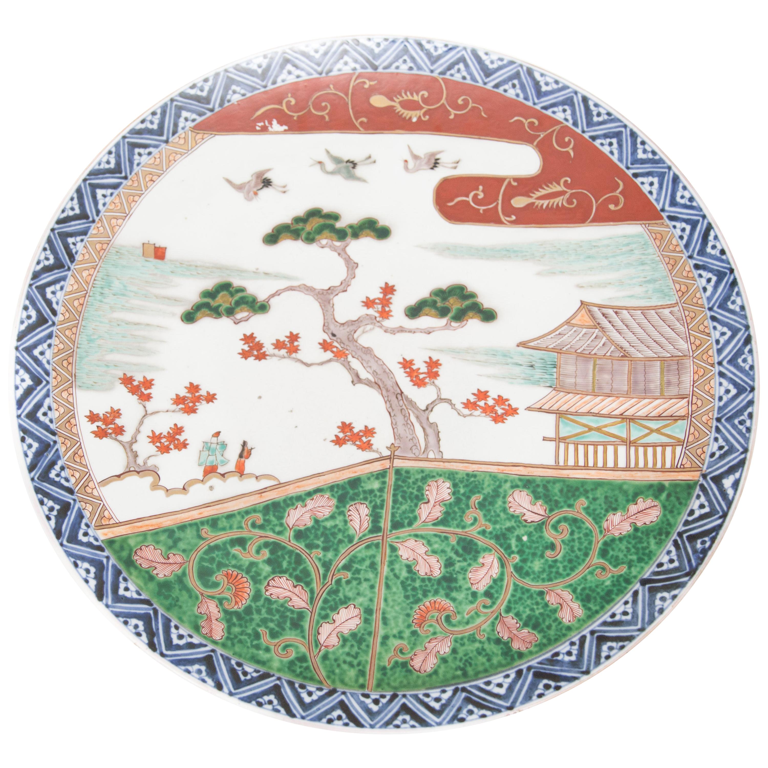 Japanese Meiji Hand Painted Imari Decorated Charger