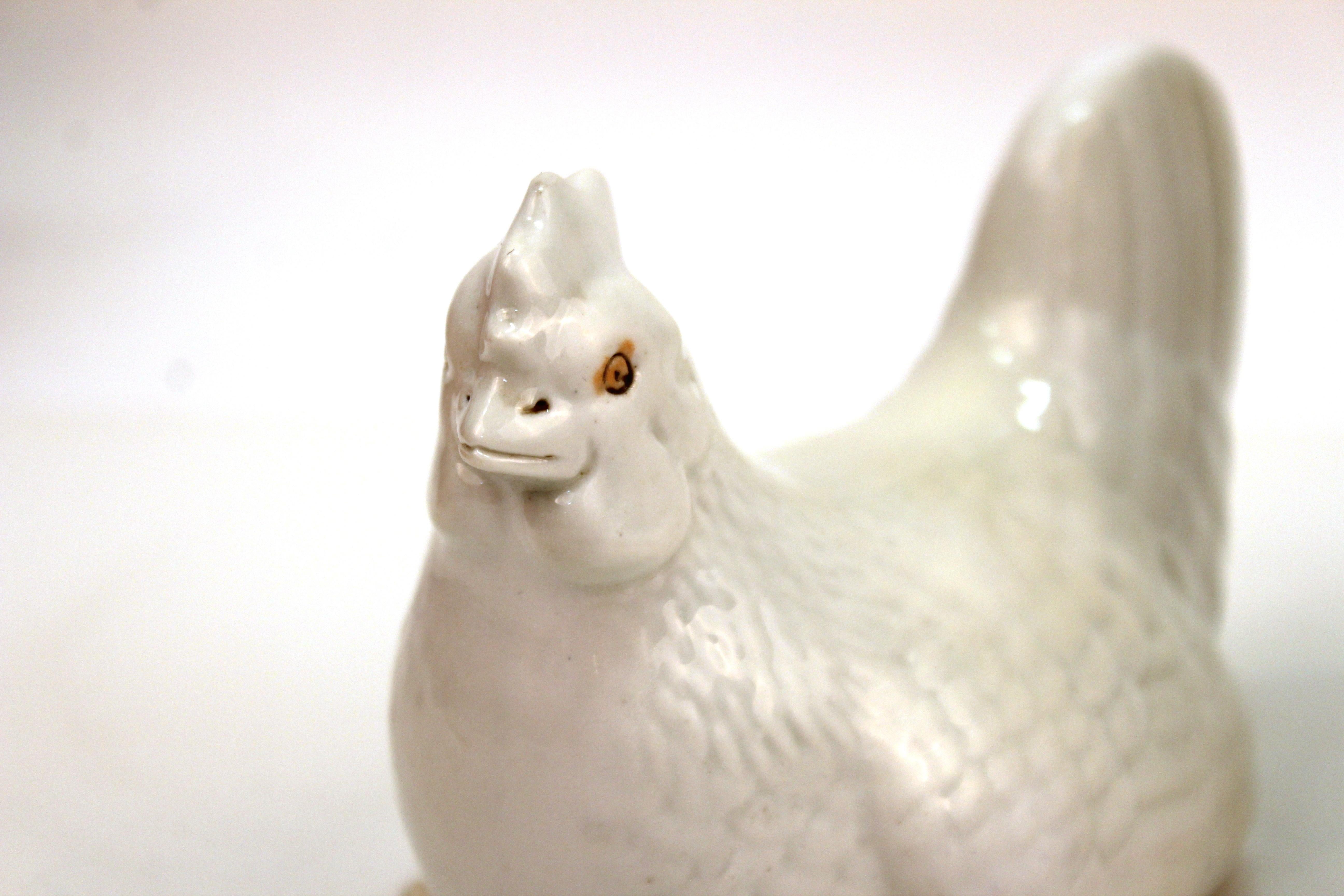 Japanese Meiji Hirado Porcelain Rooster & Hen For Sale 6