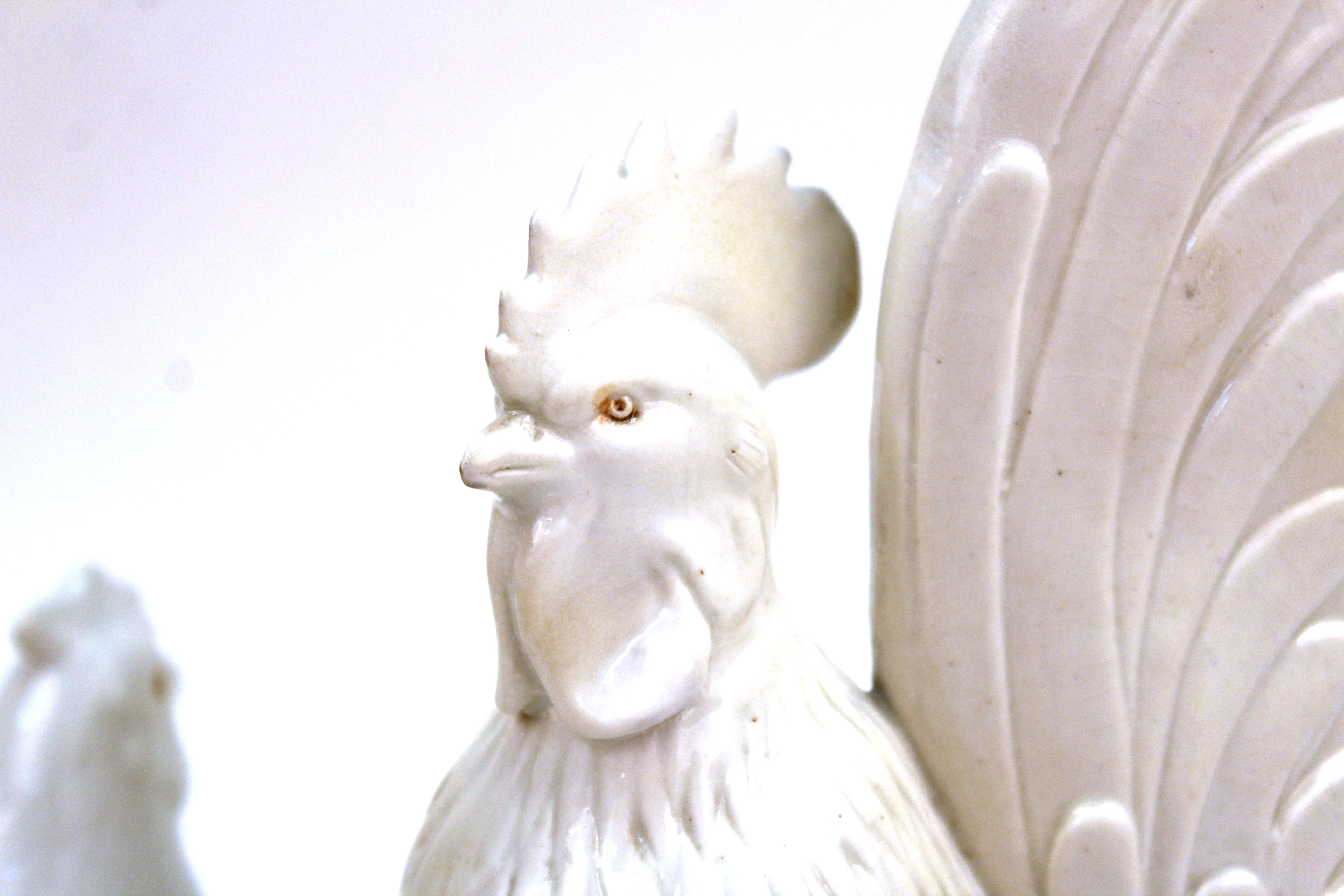 Japanese Meiji Hirado Porcelain Rooster & Hen 2