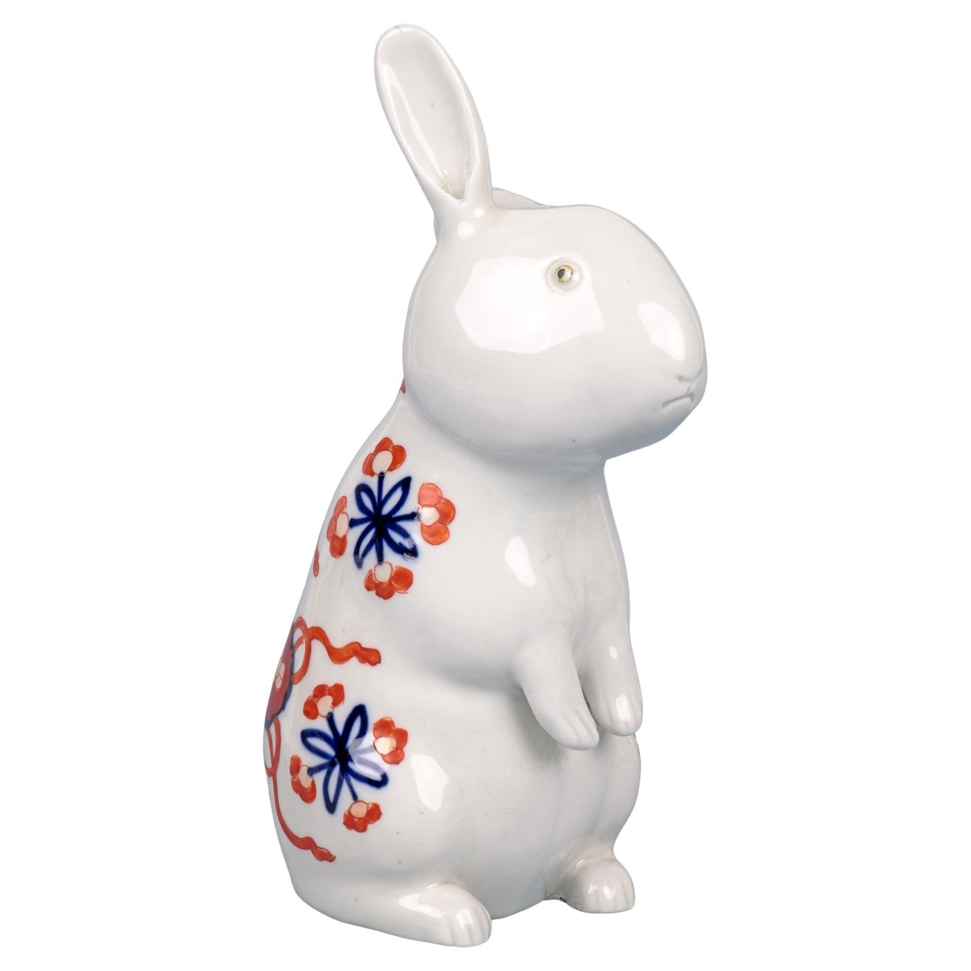 Japanese Meiji Imari Amusing Study of a Seated Rabbit  For Sale