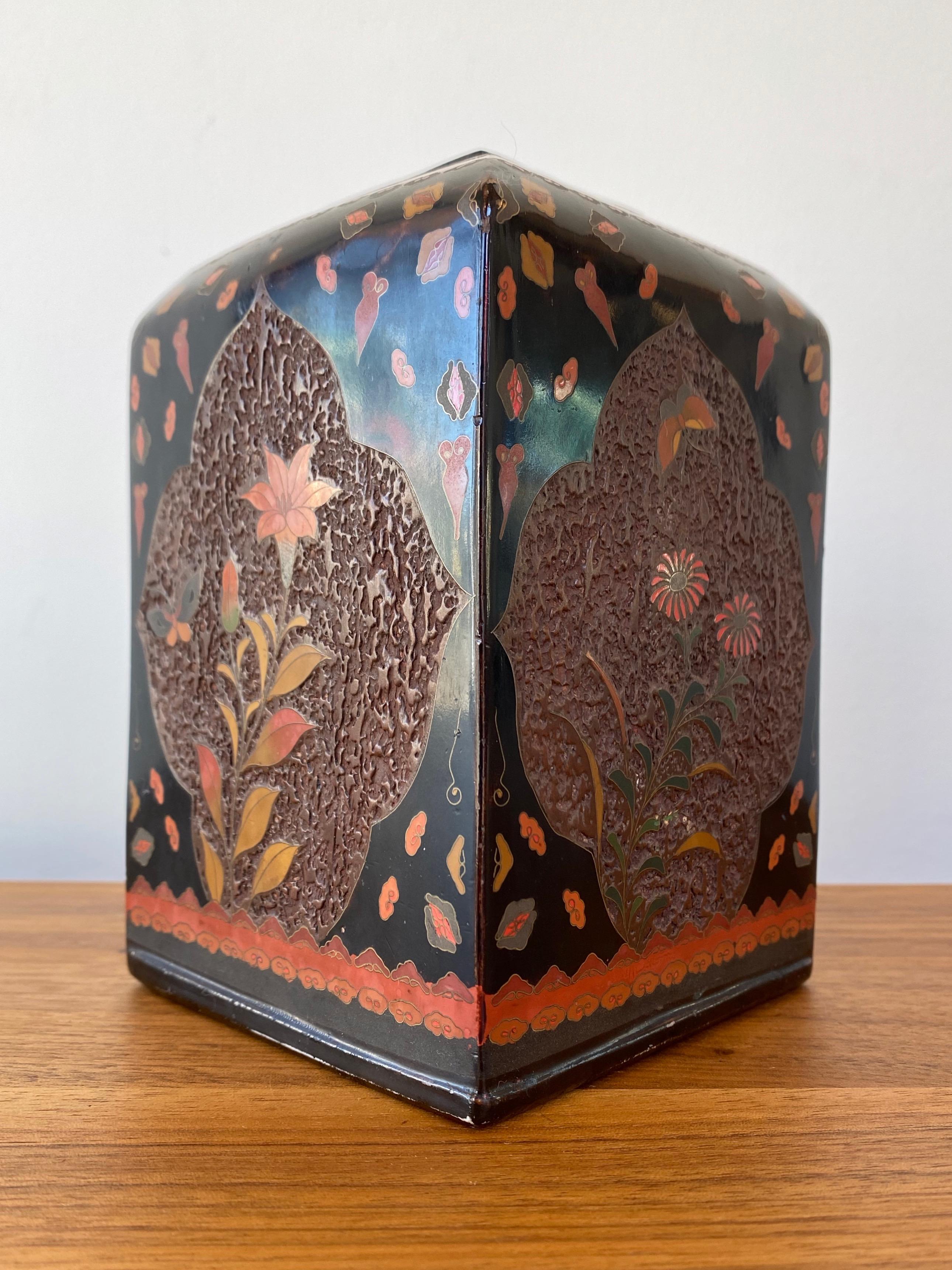 Japanese Meiji Jiki-Shippo “Tree-Bark” Cloisonné Porcelain Vase, Early 1900s 1
