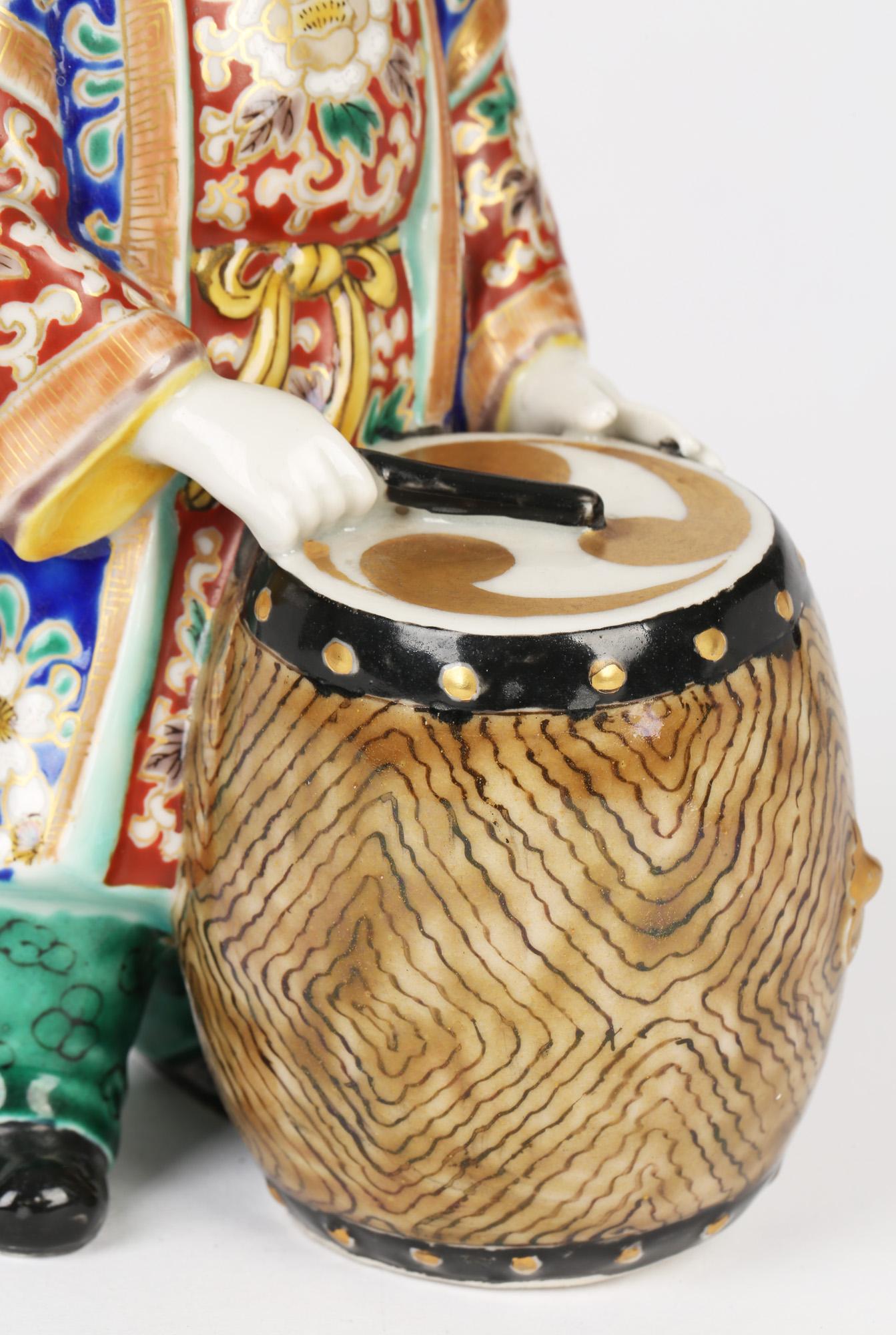 Japanese Meiji Kutani Porcelain Drummer Boy Figure 6