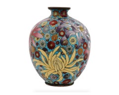 Japanese Meiji Millefiori Cloisonne Enamel Vase