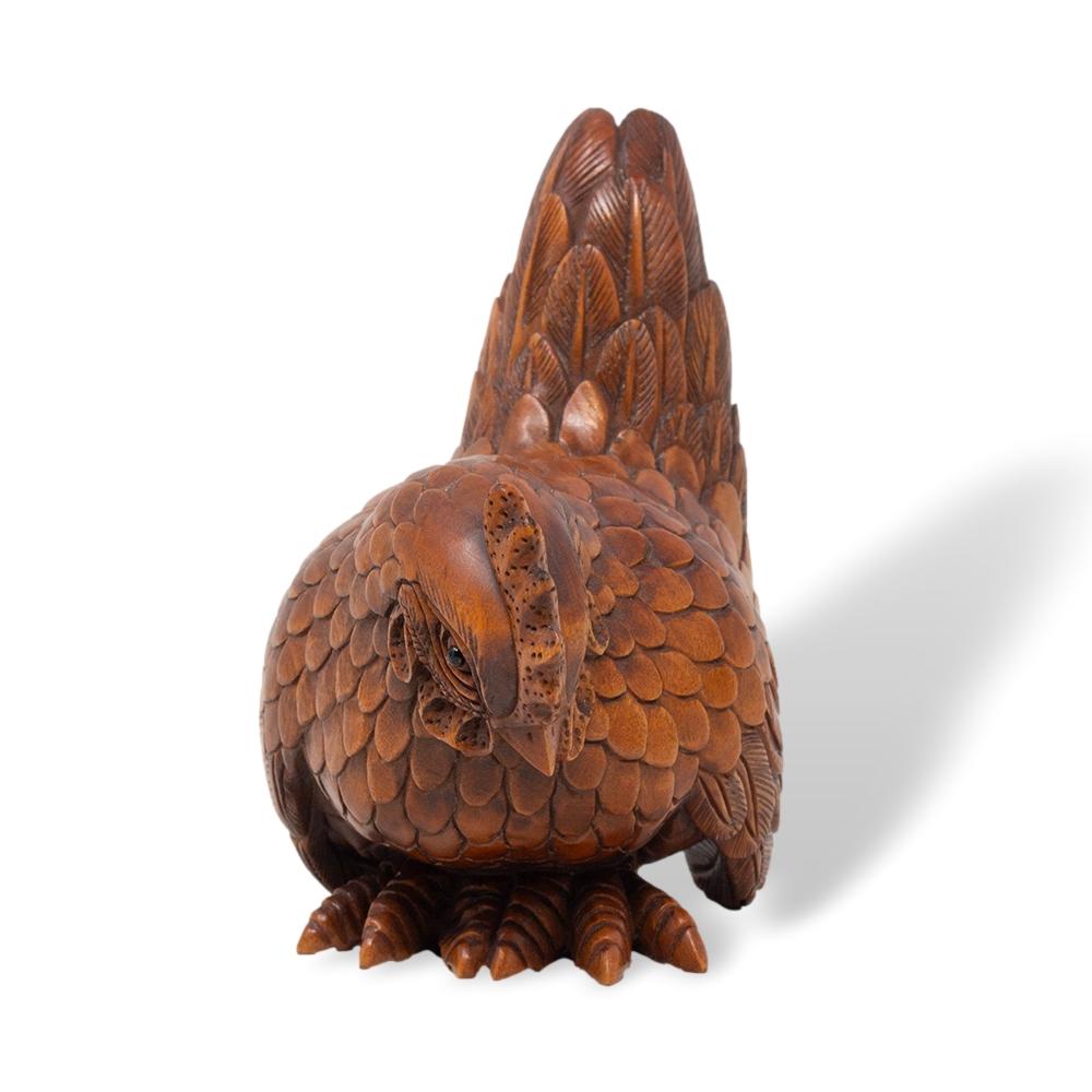 Japanese Meiji Period (1868-1912) Hand Carved Chicken and Rooster Okimono 8