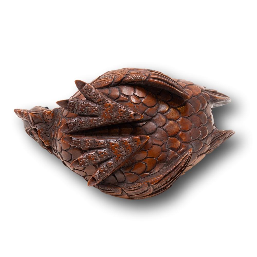 Japanese Meiji Period (1868-1912) Hand Carved Chicken and Rooster Okimono 9