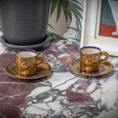 Japanese Meiji period (1868-1912) Satsuma Cup and Saucer Pair by Kinkozan