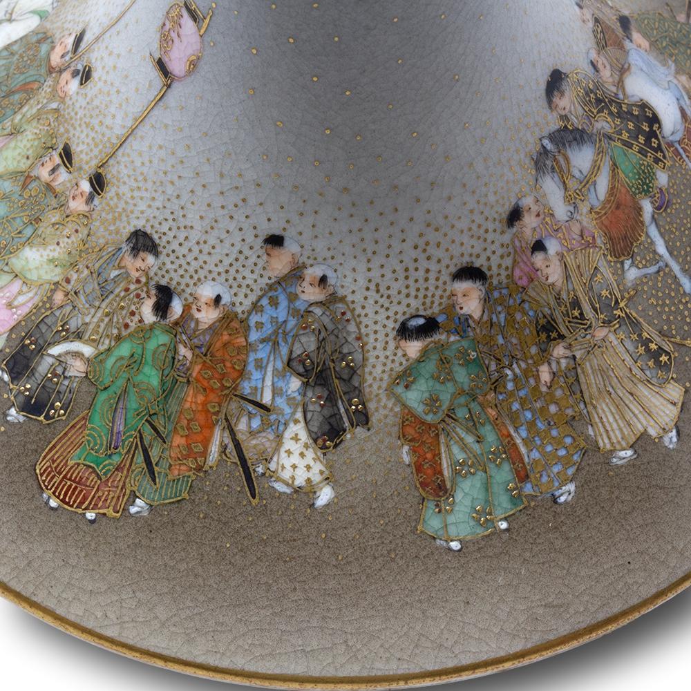 Jarrón Satsuma Japonés del Periodo Meiji (1868-1912) de Kinkozan en venta 8