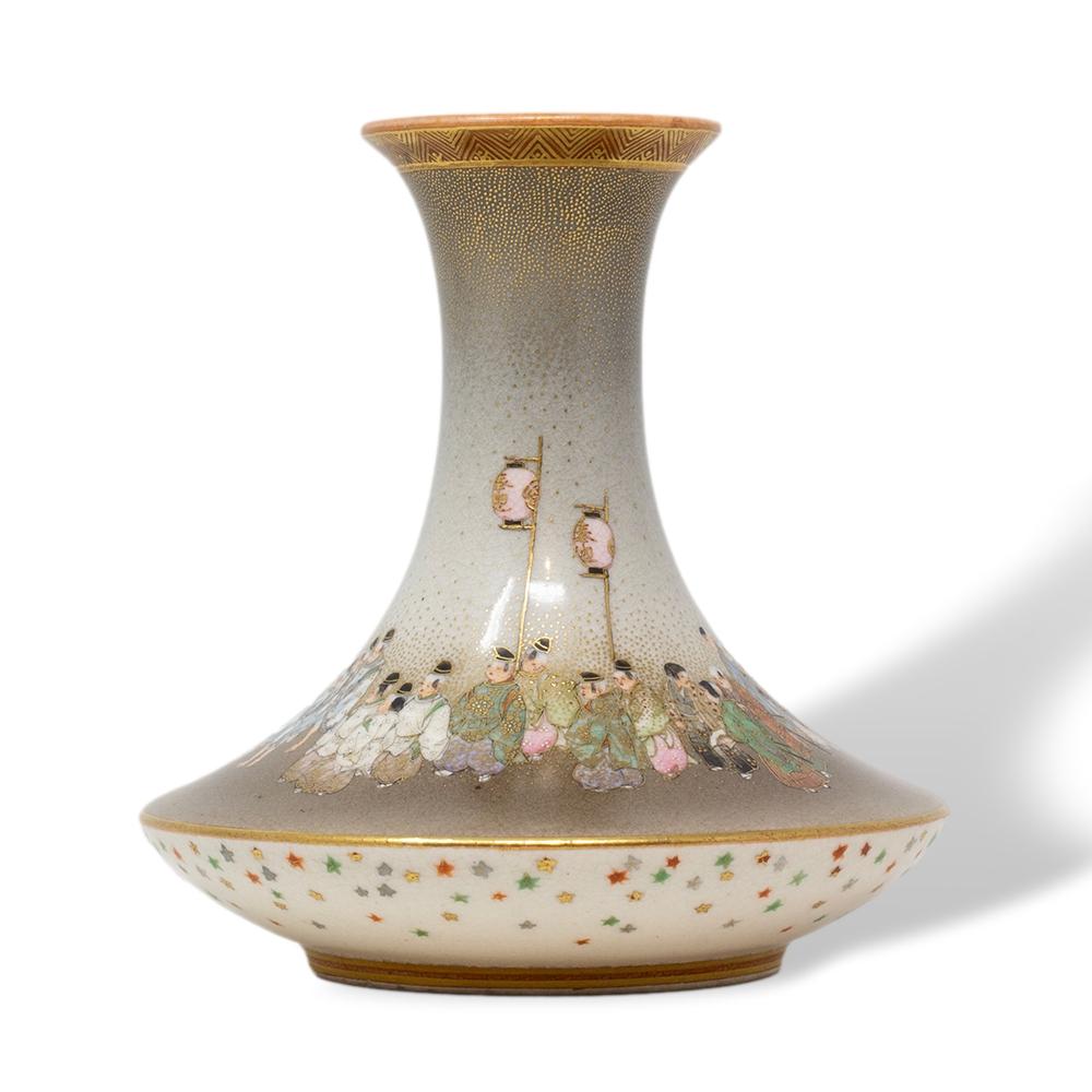 Jarrón Satsuma Japonés del Periodo Meiji (1868-1912) de Kinkozan Cerámico en venta