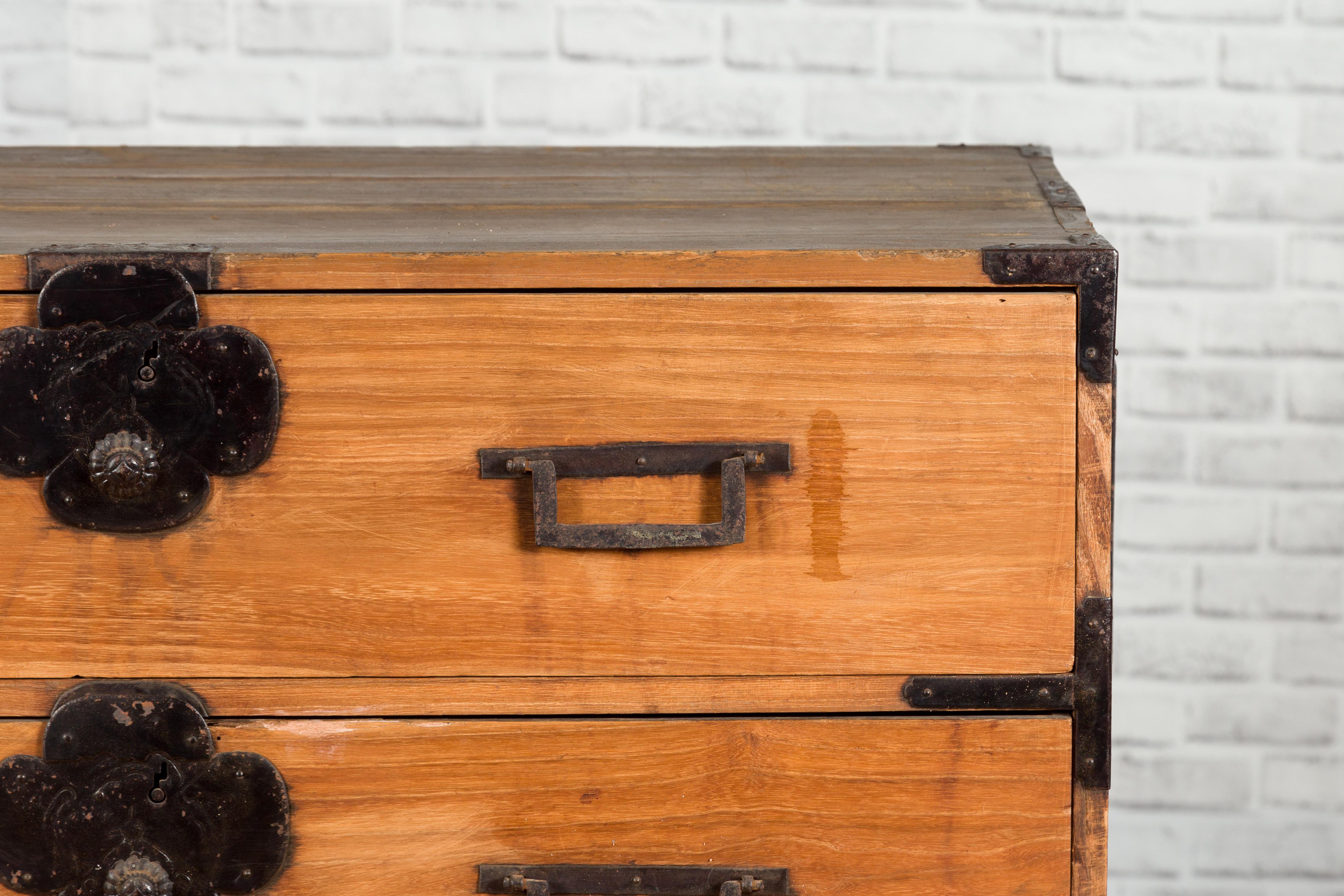 Japanese Meiji Period 19th Century Choba-Dansu Chest with Drawers and Safety Box In Good Condition In Yonkers, NY