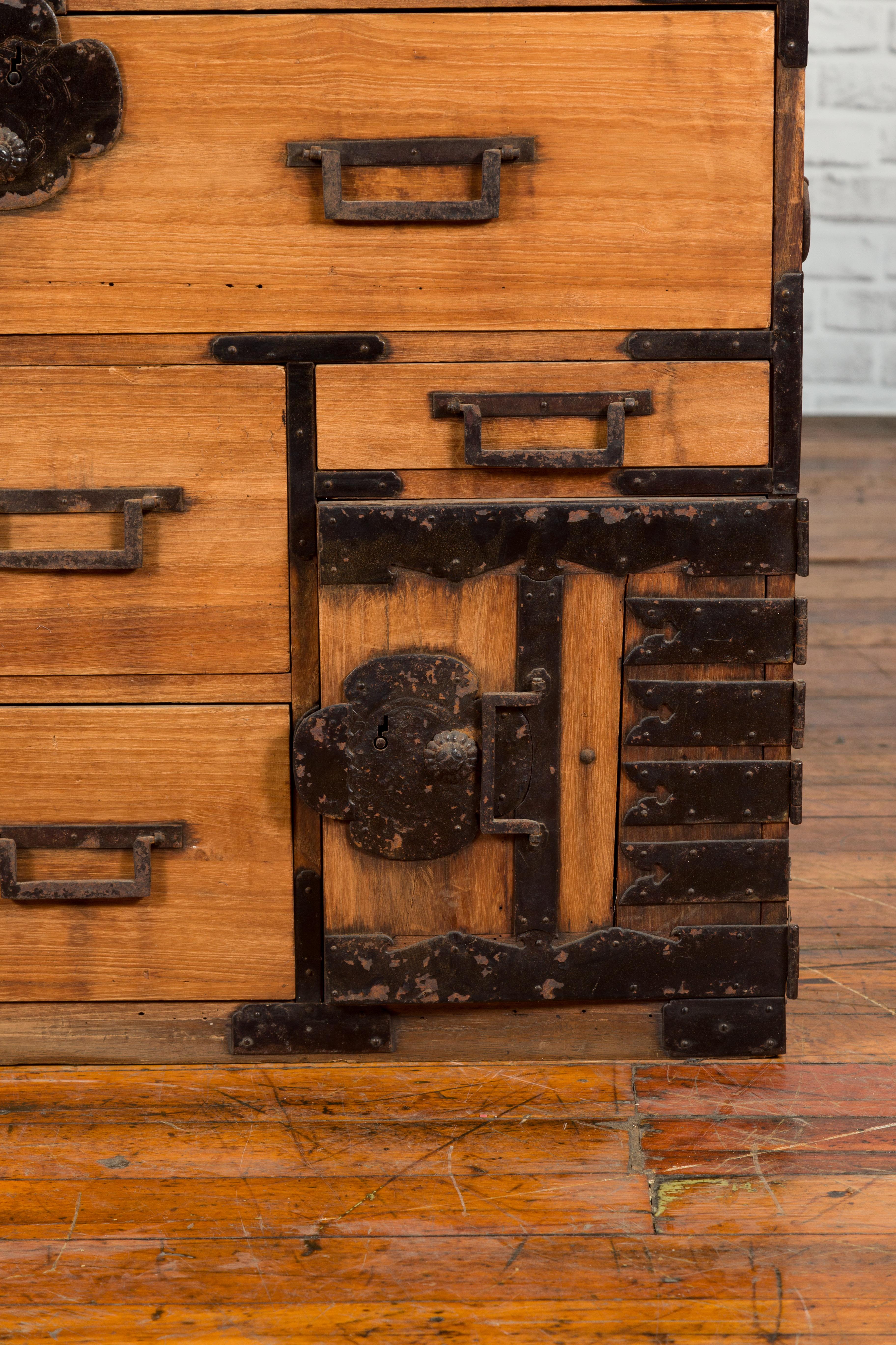 Japanese Meiji Period 19th Century Choba-Dansu Chest with Drawers and Safety Box 3