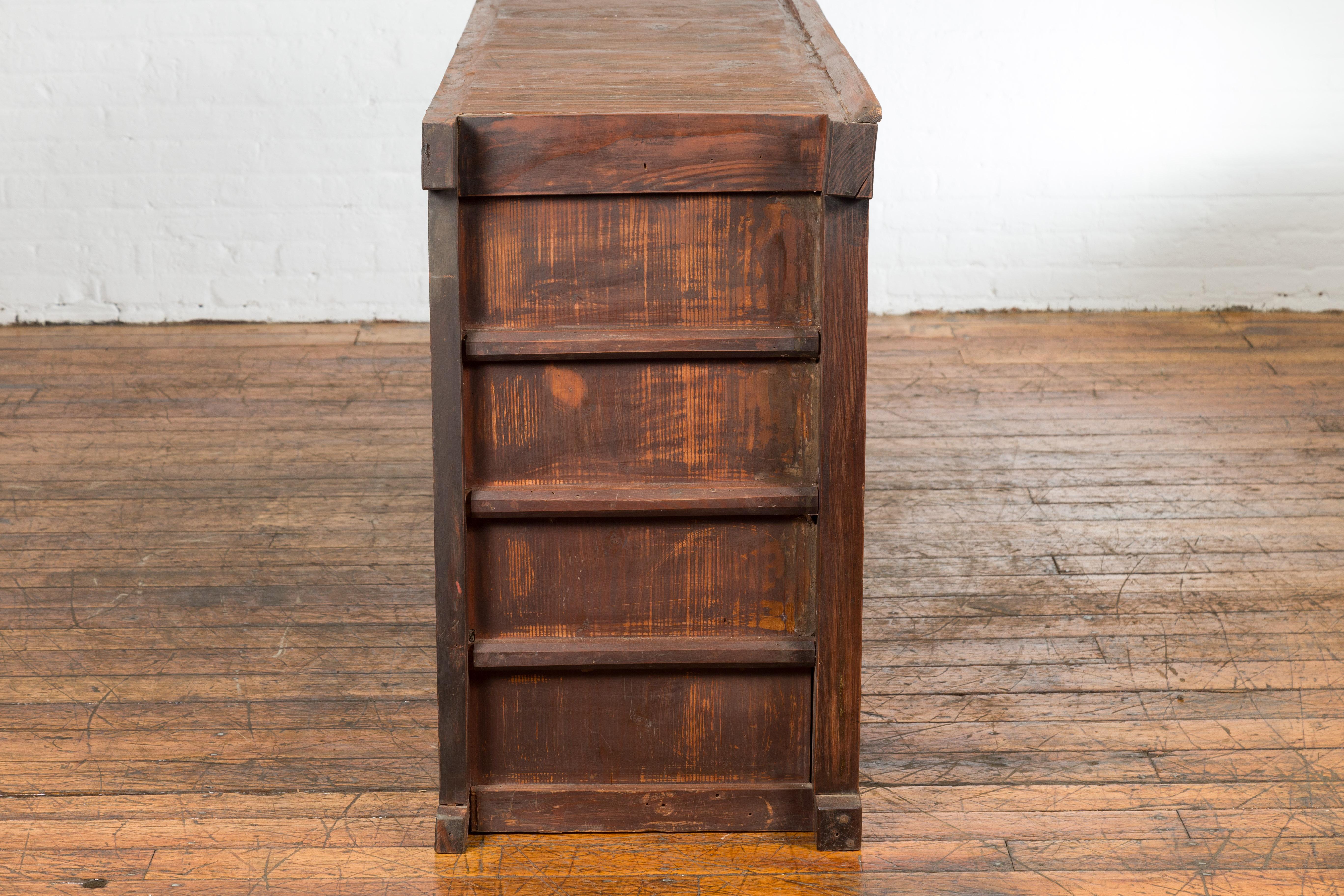 Japanese Meiji Period 19th Century Mizuya Kitchen Cabinet with Doors and Drawers 12