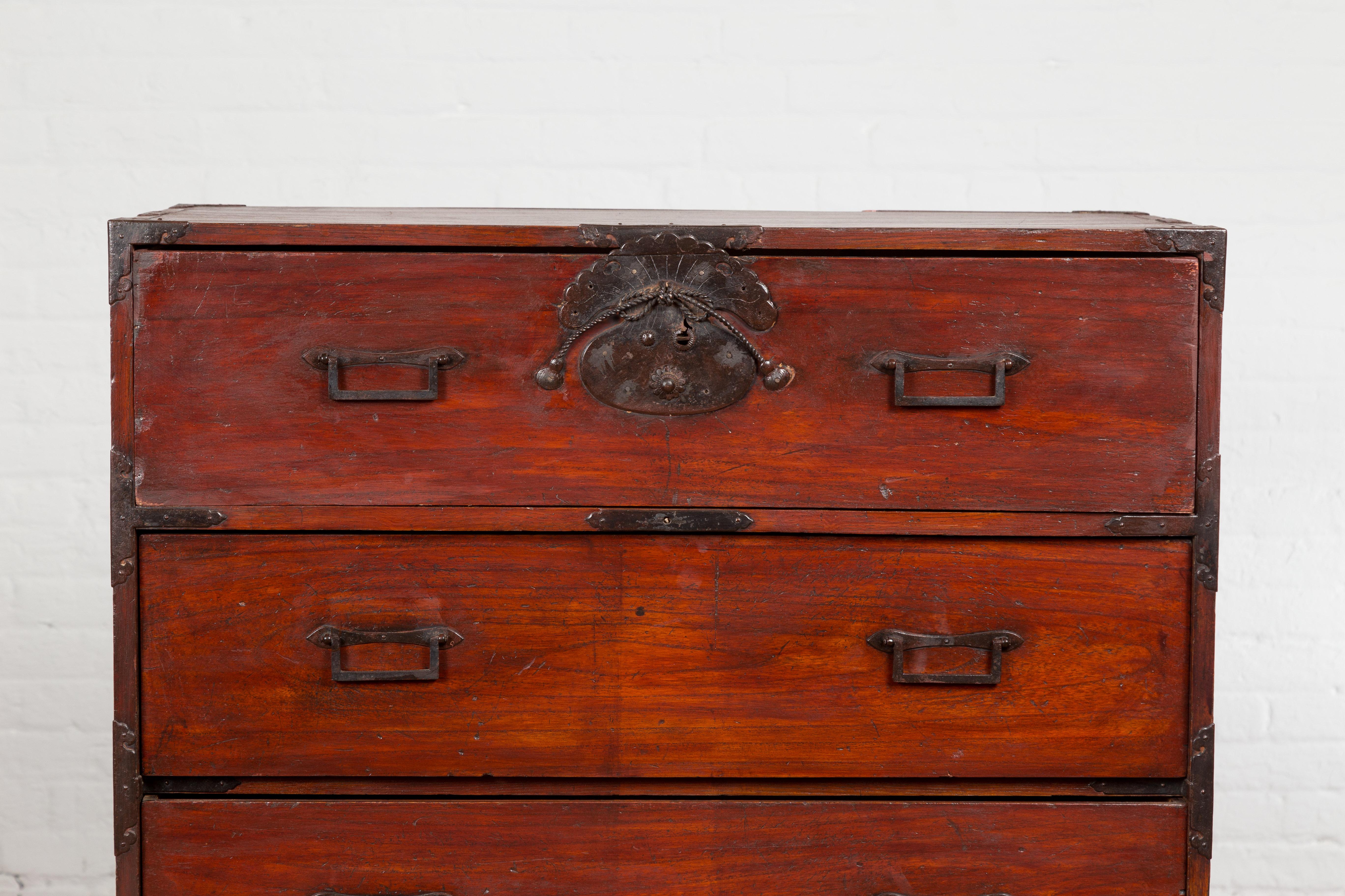 Lacquered Large 19th Century Antique Dresser Chest For Sale