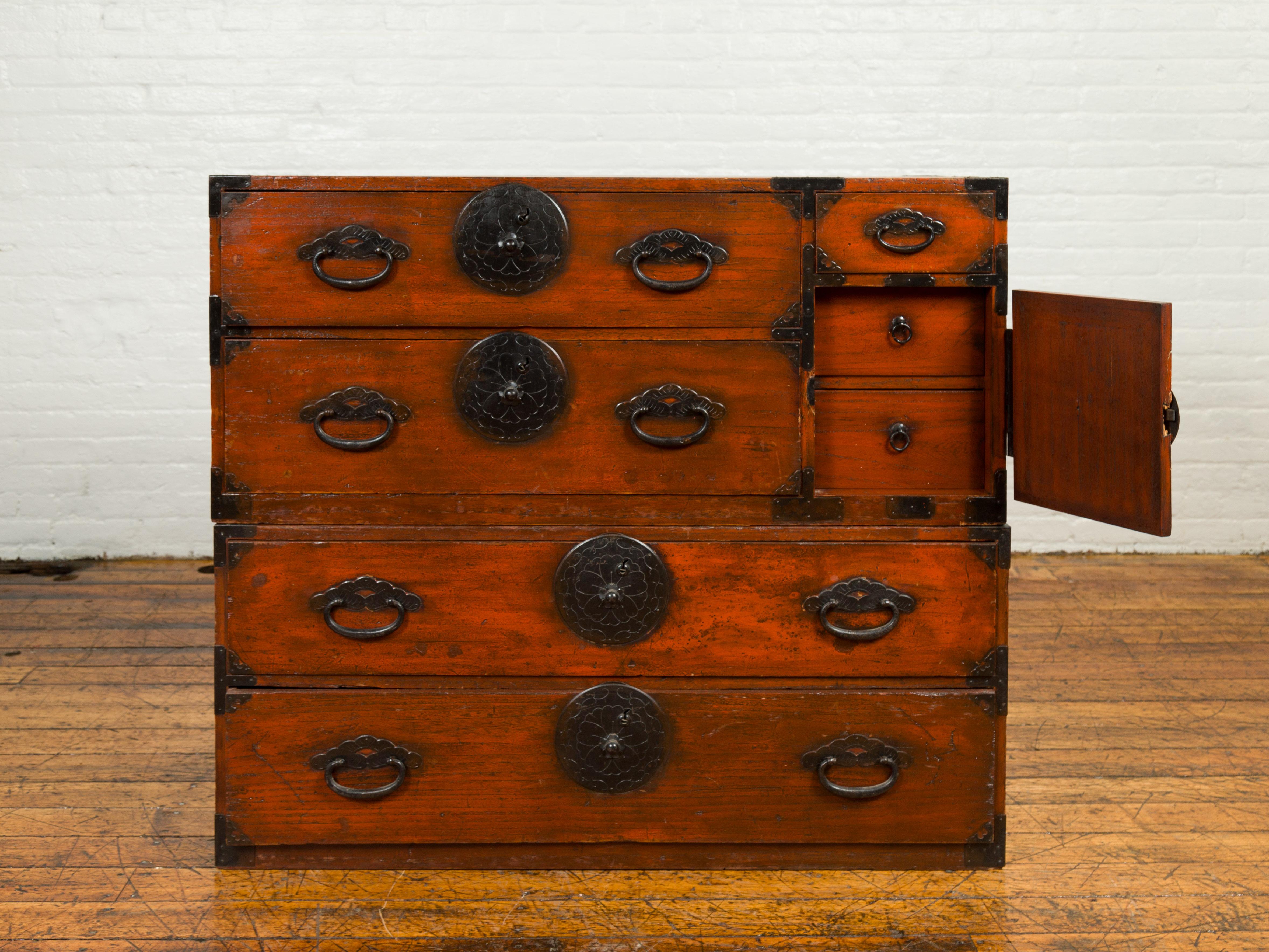 Japanese Meiji Period 19th Century Tansu Chest in the Sendai Dansu Style 2