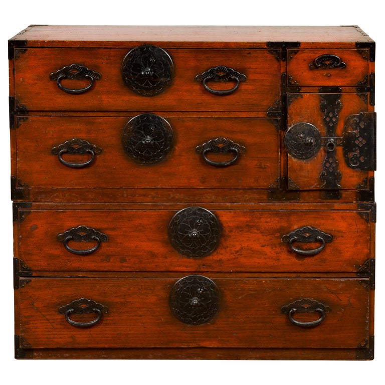 Japanese Meiji Period 19th Century Tansu Chest in the Sendai Dansu