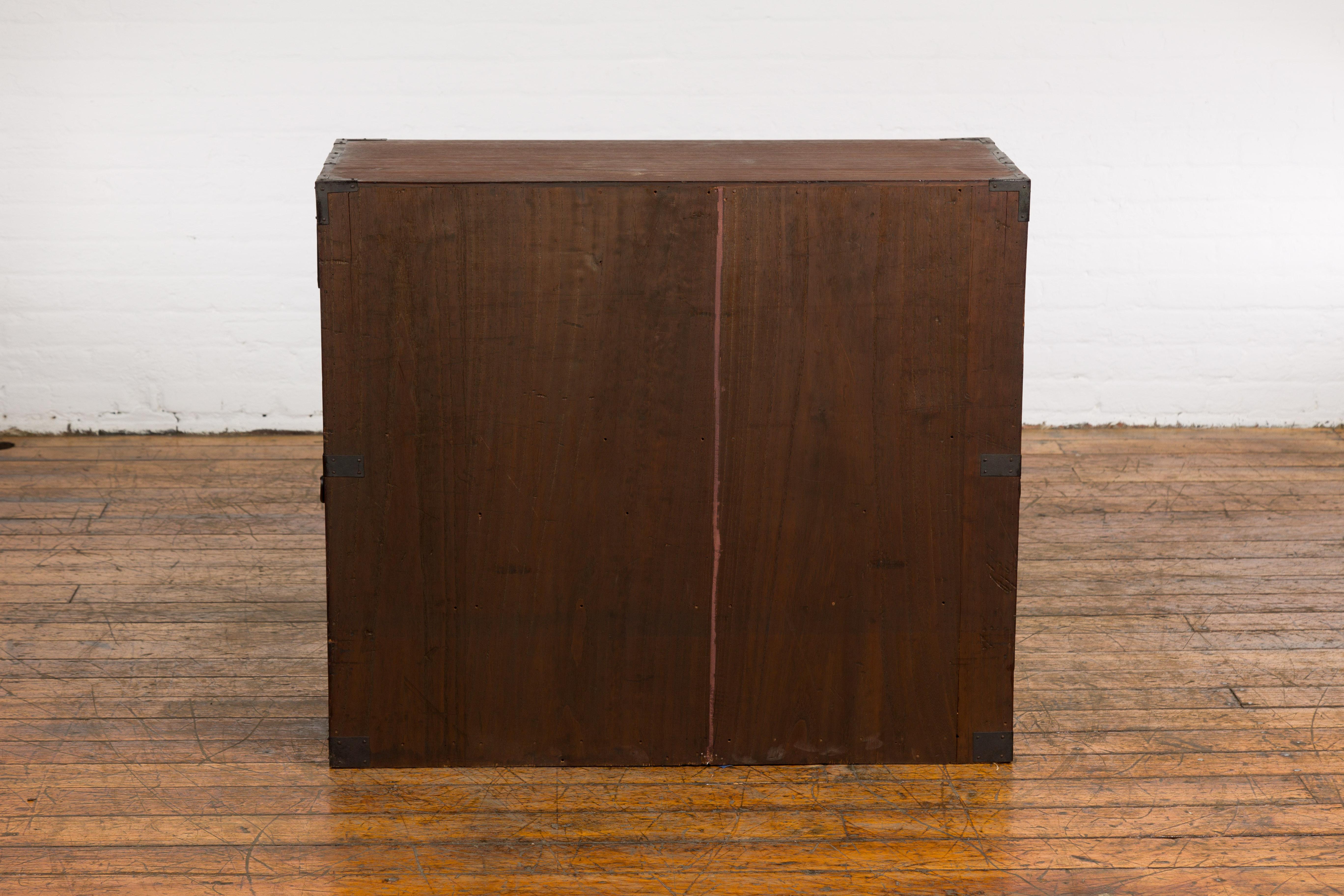 Japanese Meiji Period 19th Century Tansu Chest with Sliding Chest and Drawers 12