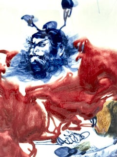 Japanische Meiji-Periode Arita Omoikane Gottheit der Weisheit 思兼 Vase, Studio Fukagawa