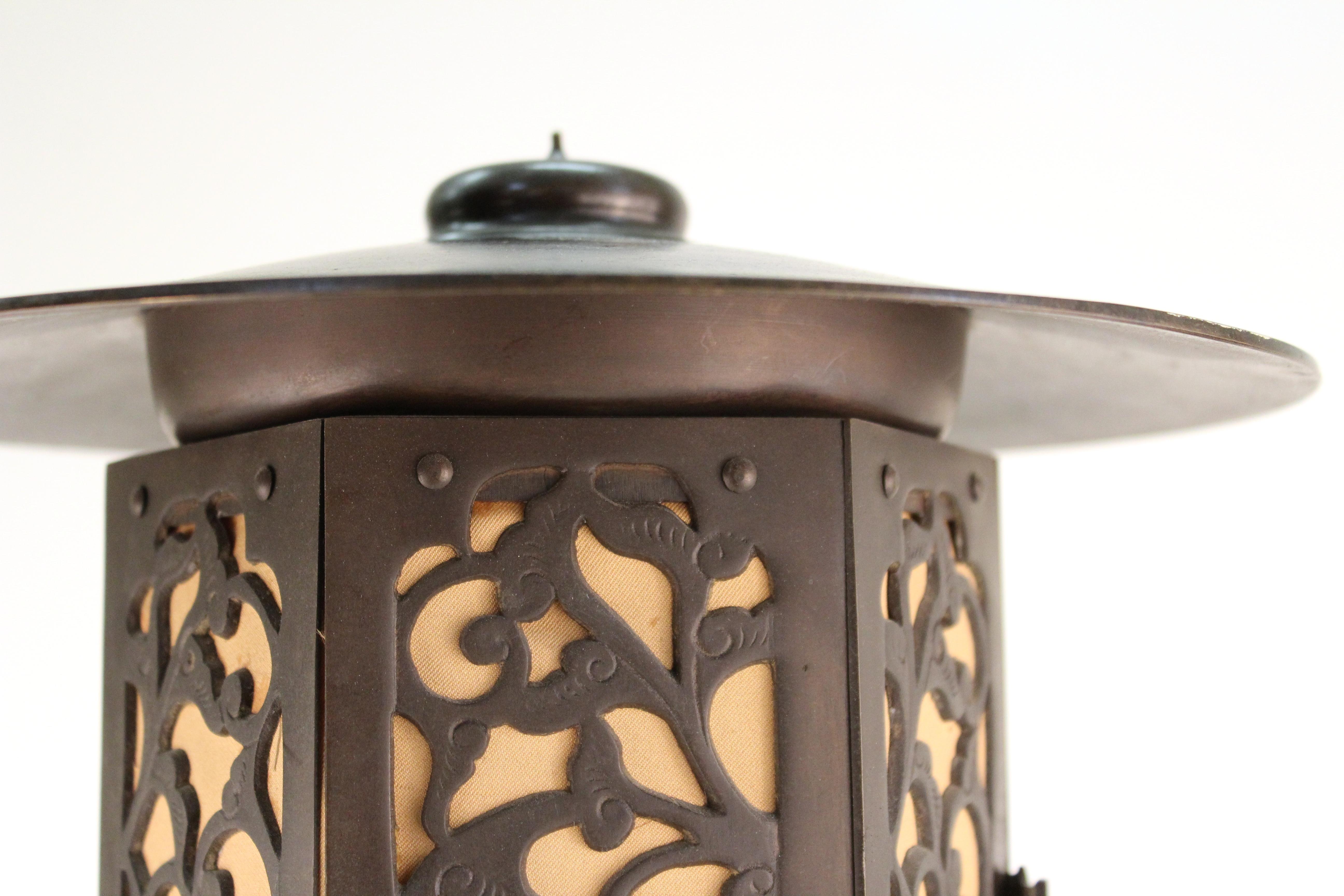 Japanese Meiji Period Bronze Lantern Table Lamp 1