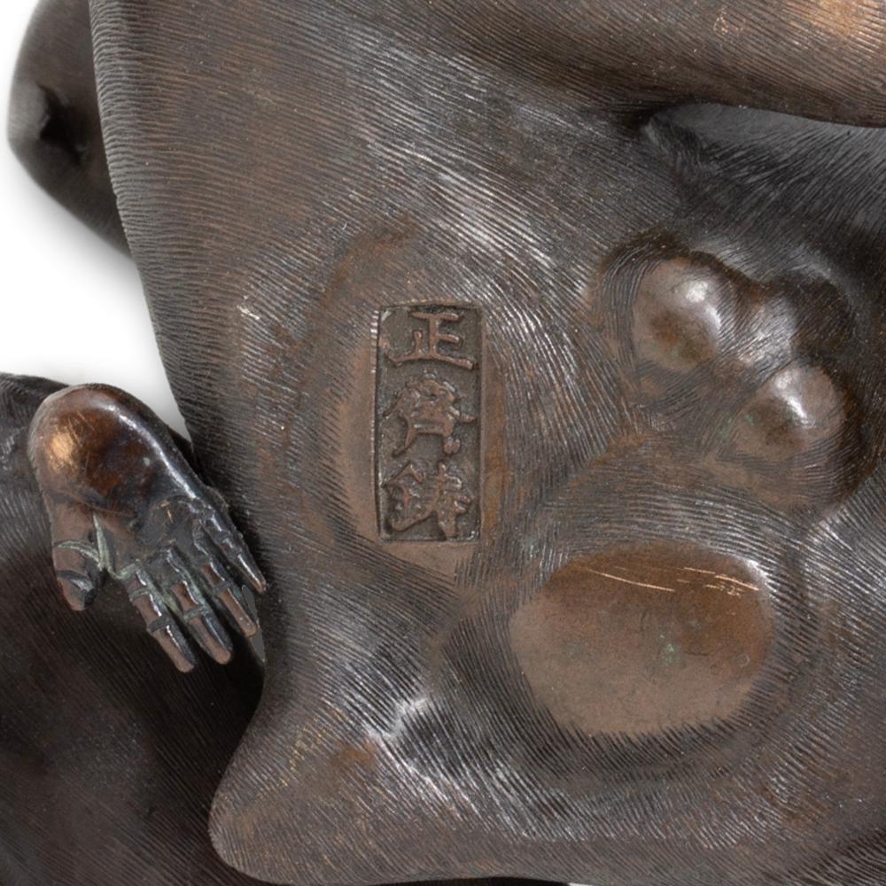 Japanese Meiji Period Bronze Monkey Group Sculpture Okimono Shosai For Sale 14