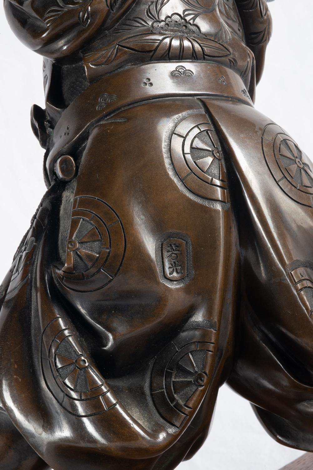 Japanese Meiji Period Bronze Samurai Warrior, circa 1890 5
