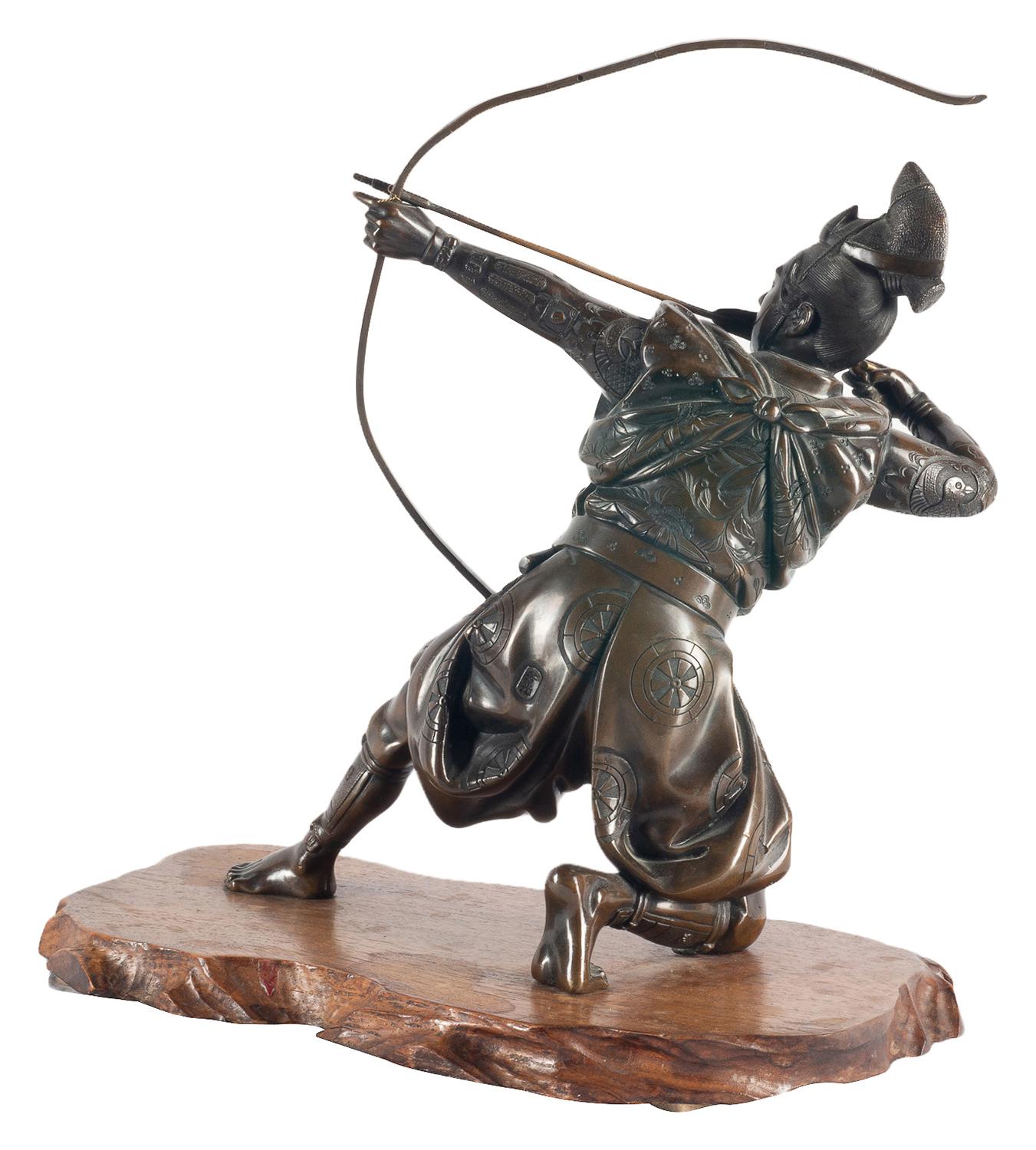 Japanese Meiji Period Bronze Samurai Warrior, circa 1890 6
