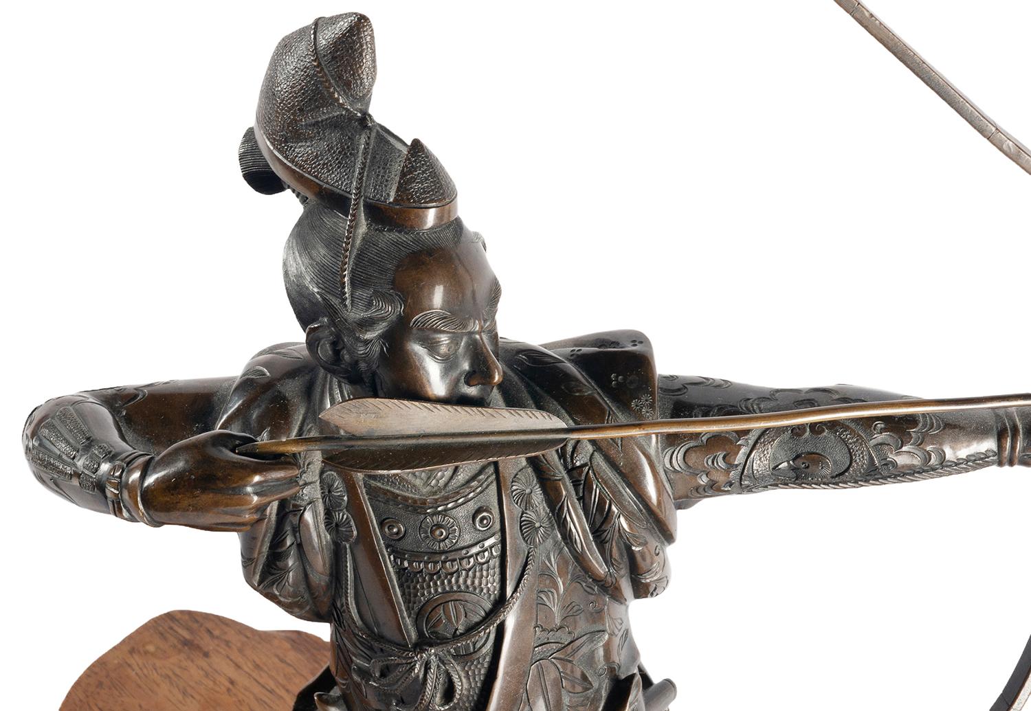 Japanese Meiji Period Bronze Samurai Warrior, circa 1890 In Good Condition In Brighton, Sussex