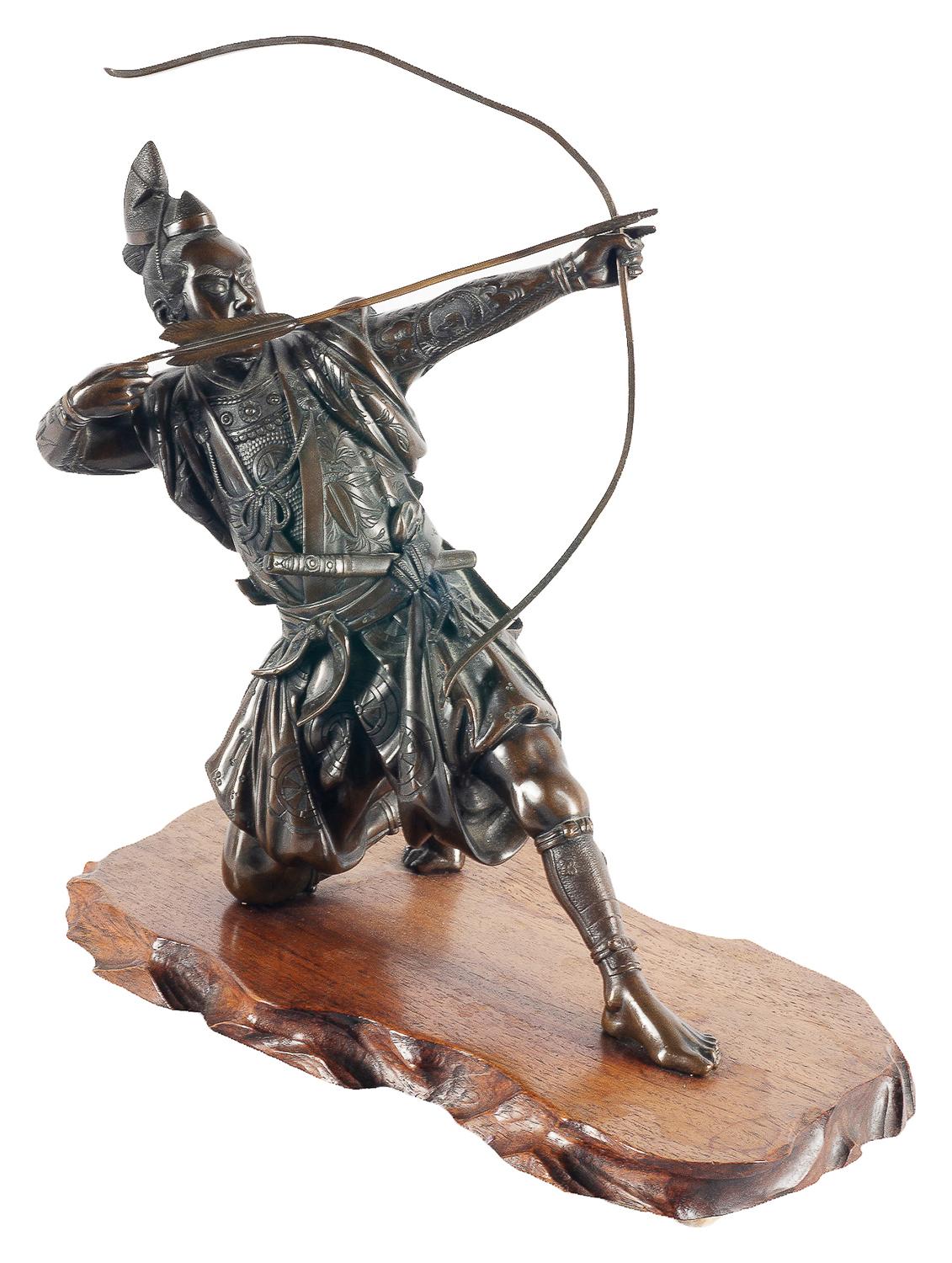 Japanese Meiji Period Bronze Samurai Warrior, circa 1890 1